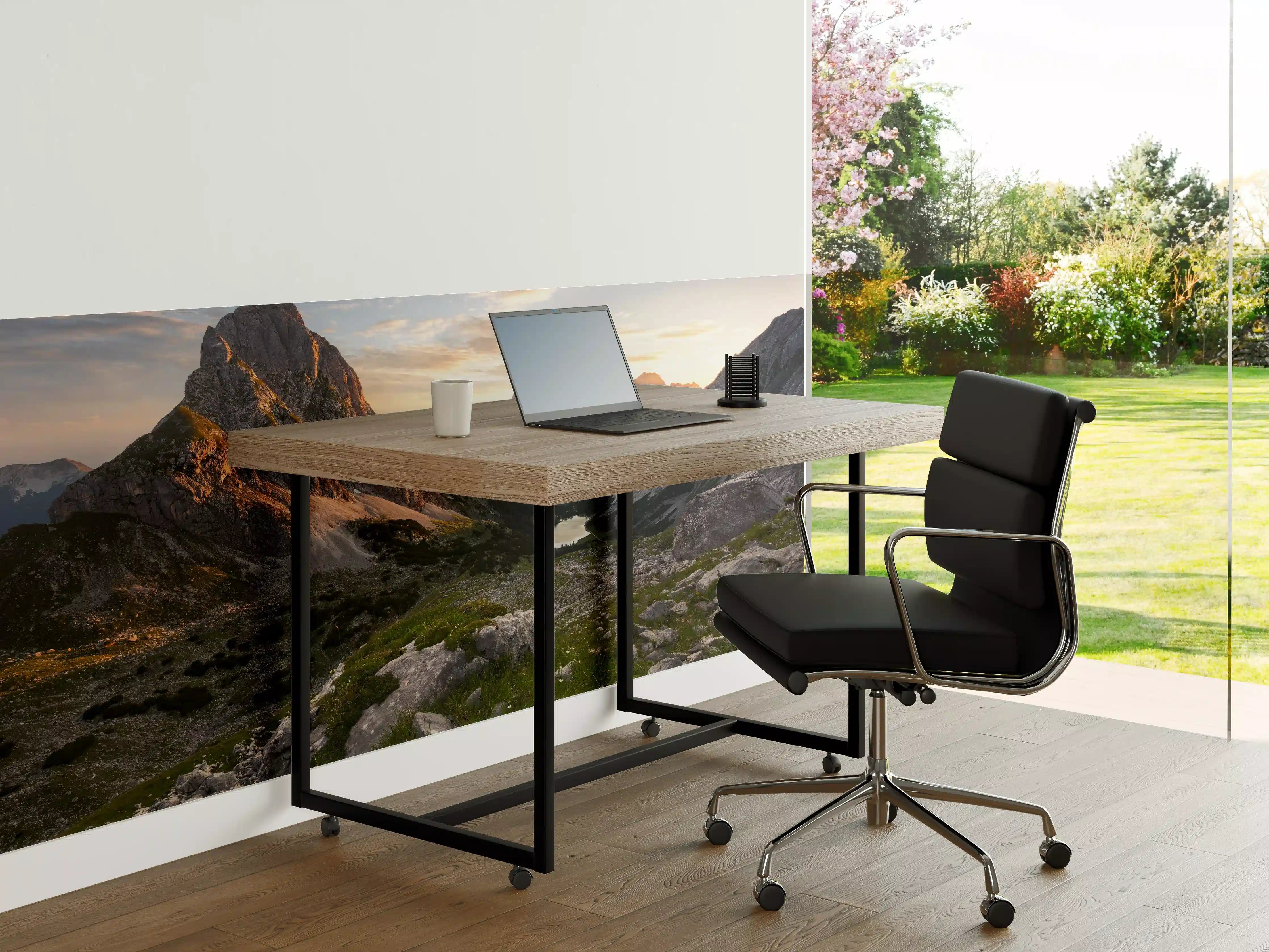 Büro Wandgestaltung - Alpenglühen am Bergsee