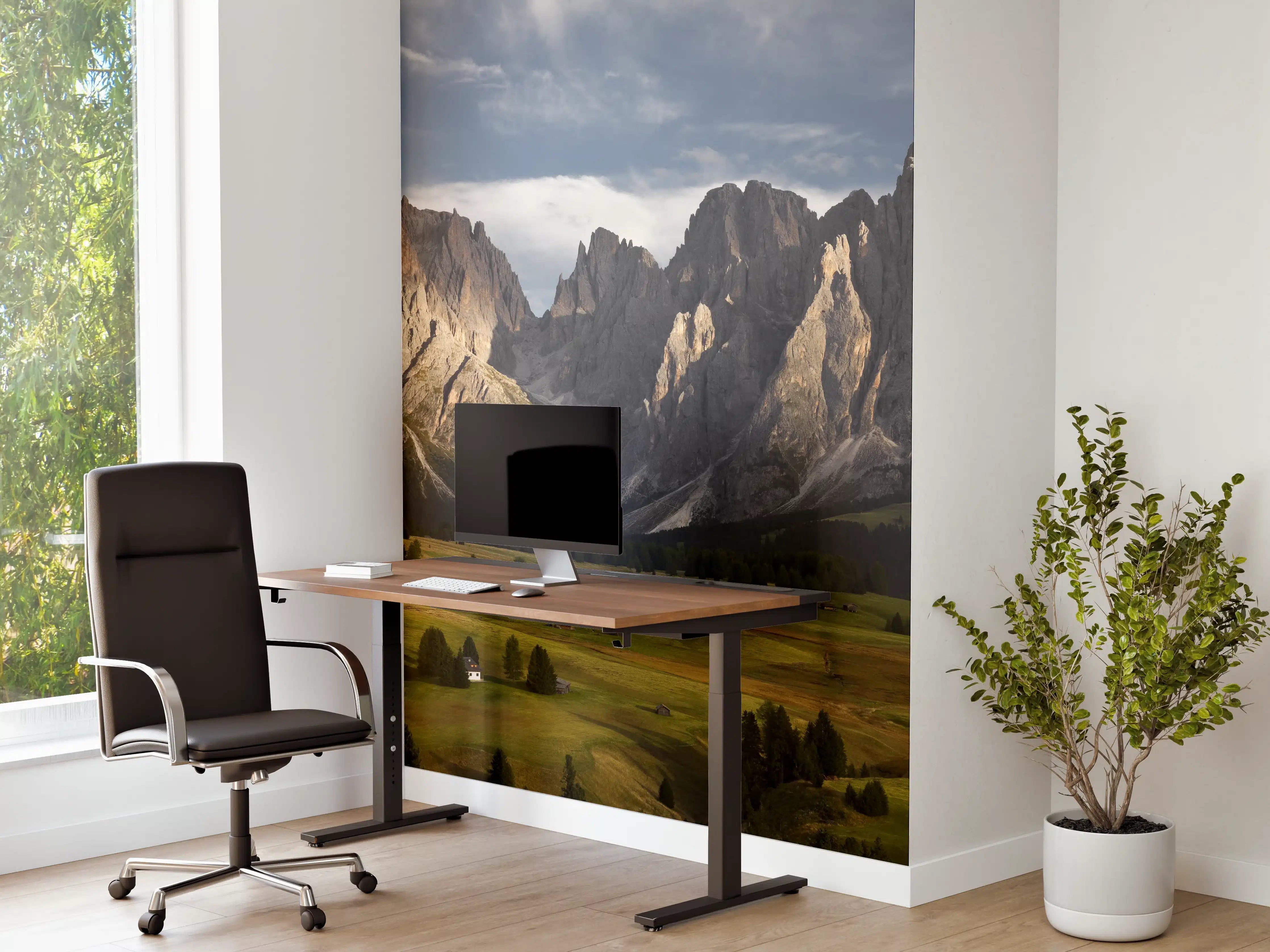 Büro Wandgestaltung - Alpenpanorama Dolomiten Wiese