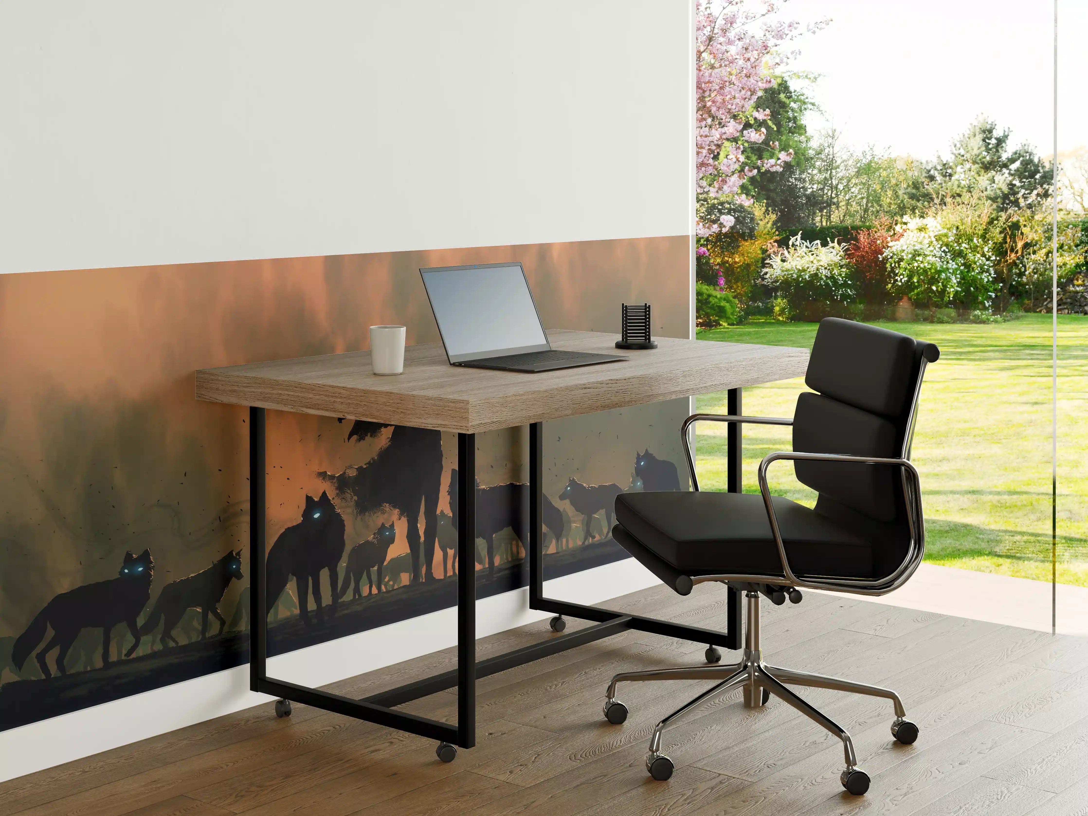 Büro Wandgestaltung - Alpha-Wolf Silhouette Dämmerung