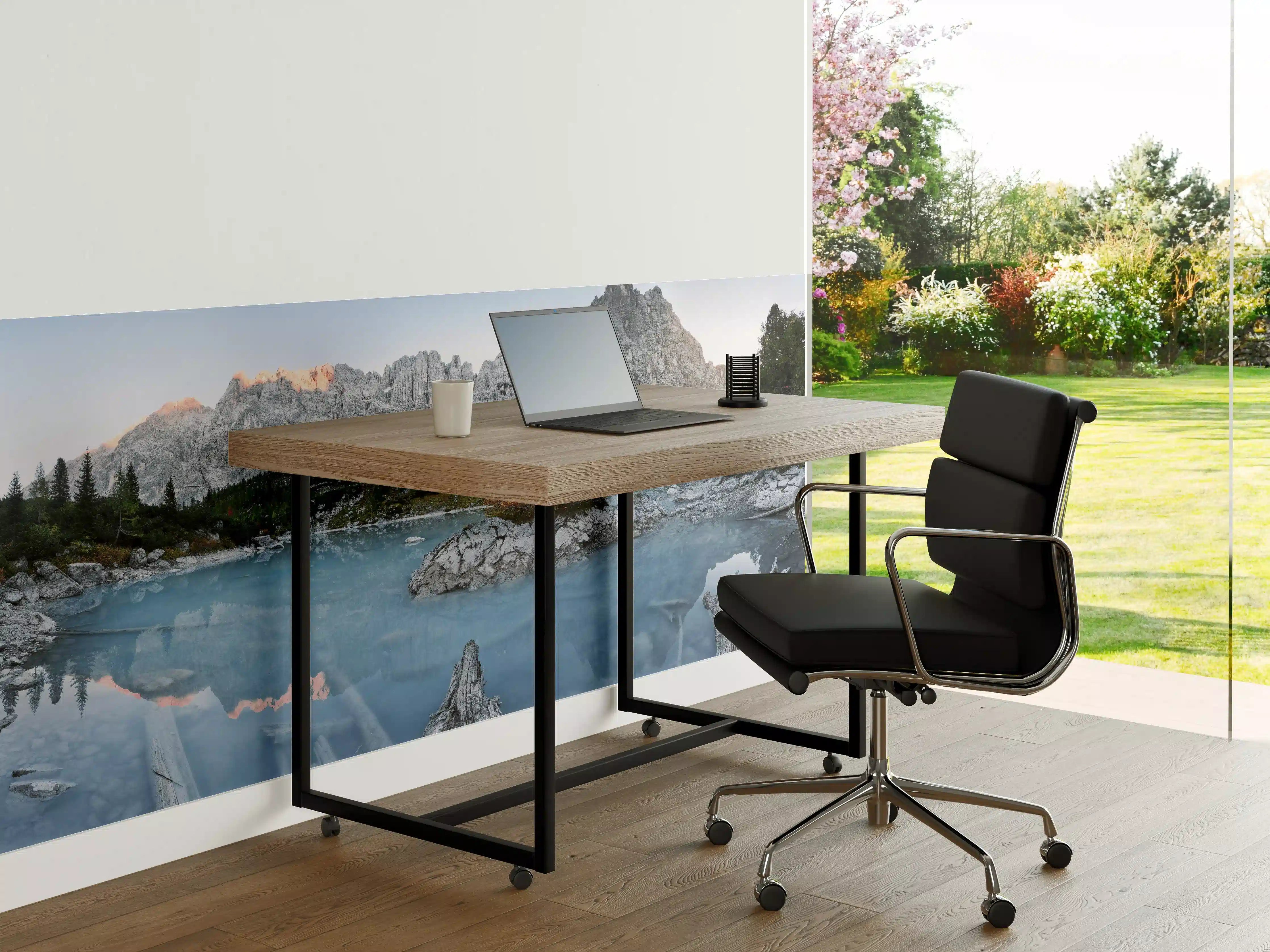 Büro Wandgestaltung - Alpine Seenlandschaft in Abenddämmerung
