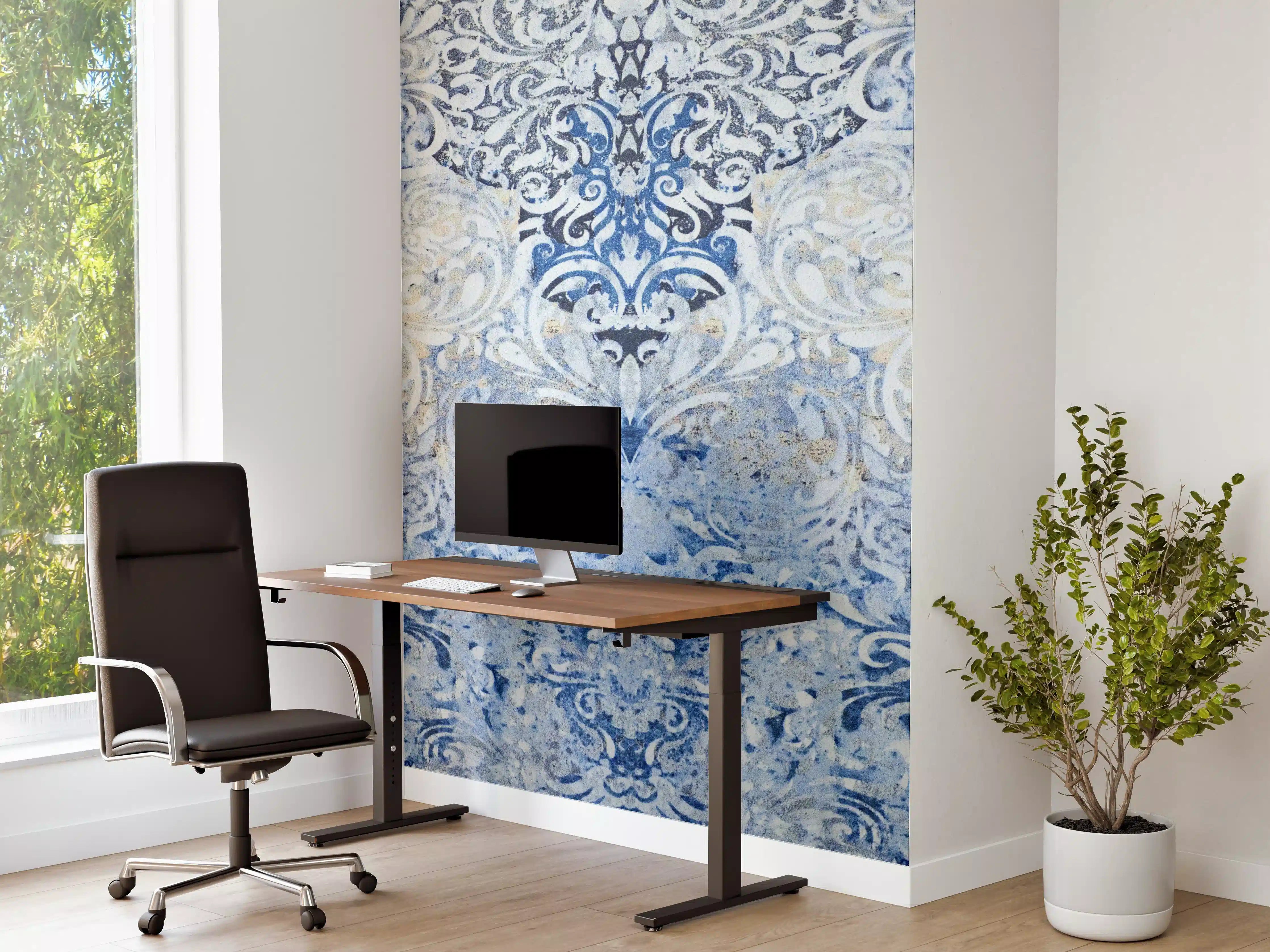 Büro Wandgestaltung - Alt blau graues vintage Fliesenmuster