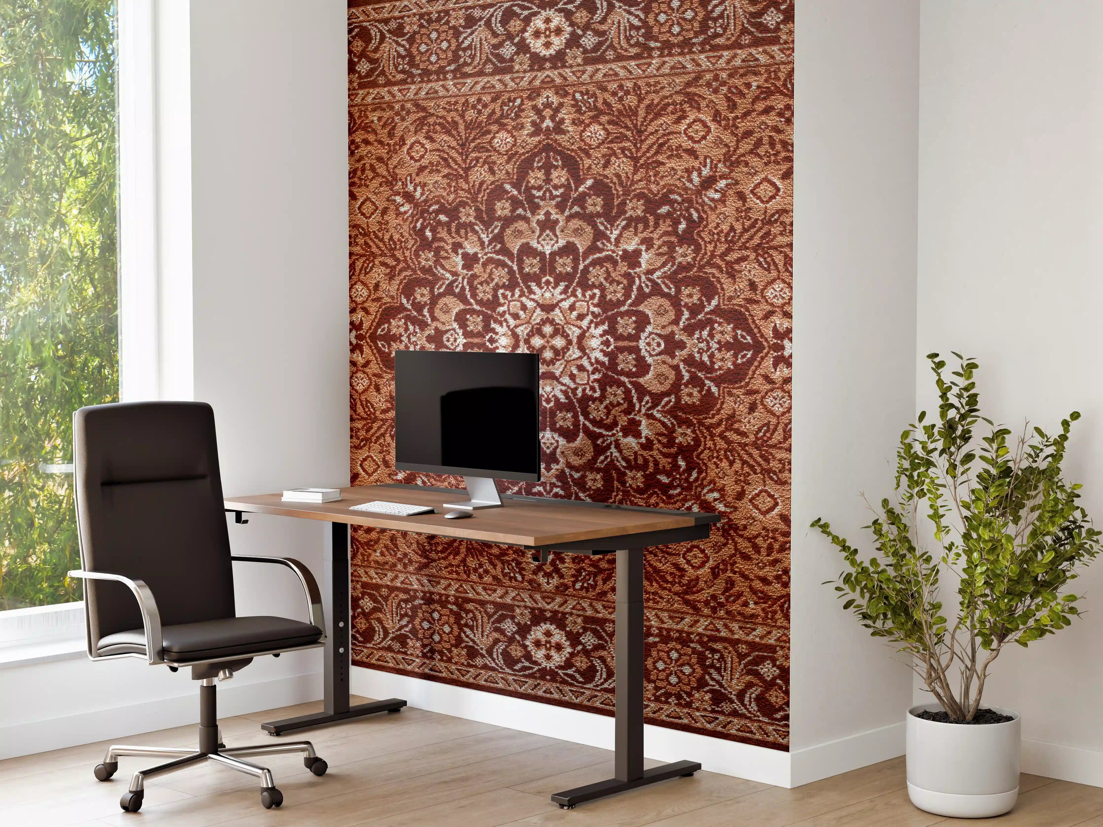 Büro Wandgestaltung - Altbrauner Perserteppich Textur