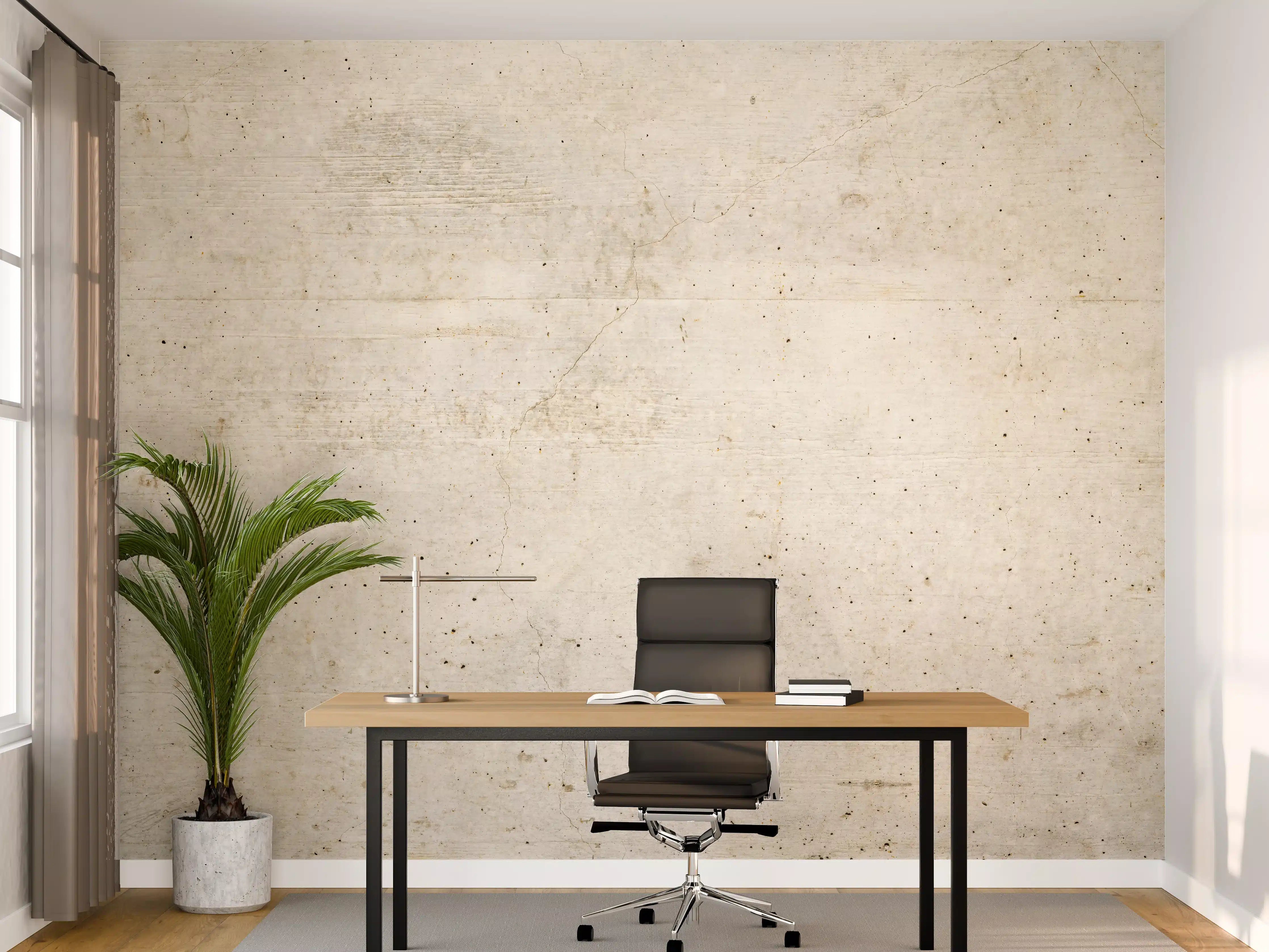 Büro Wandgestaltung - Alte Betonwandtextur mit Holzmaserung