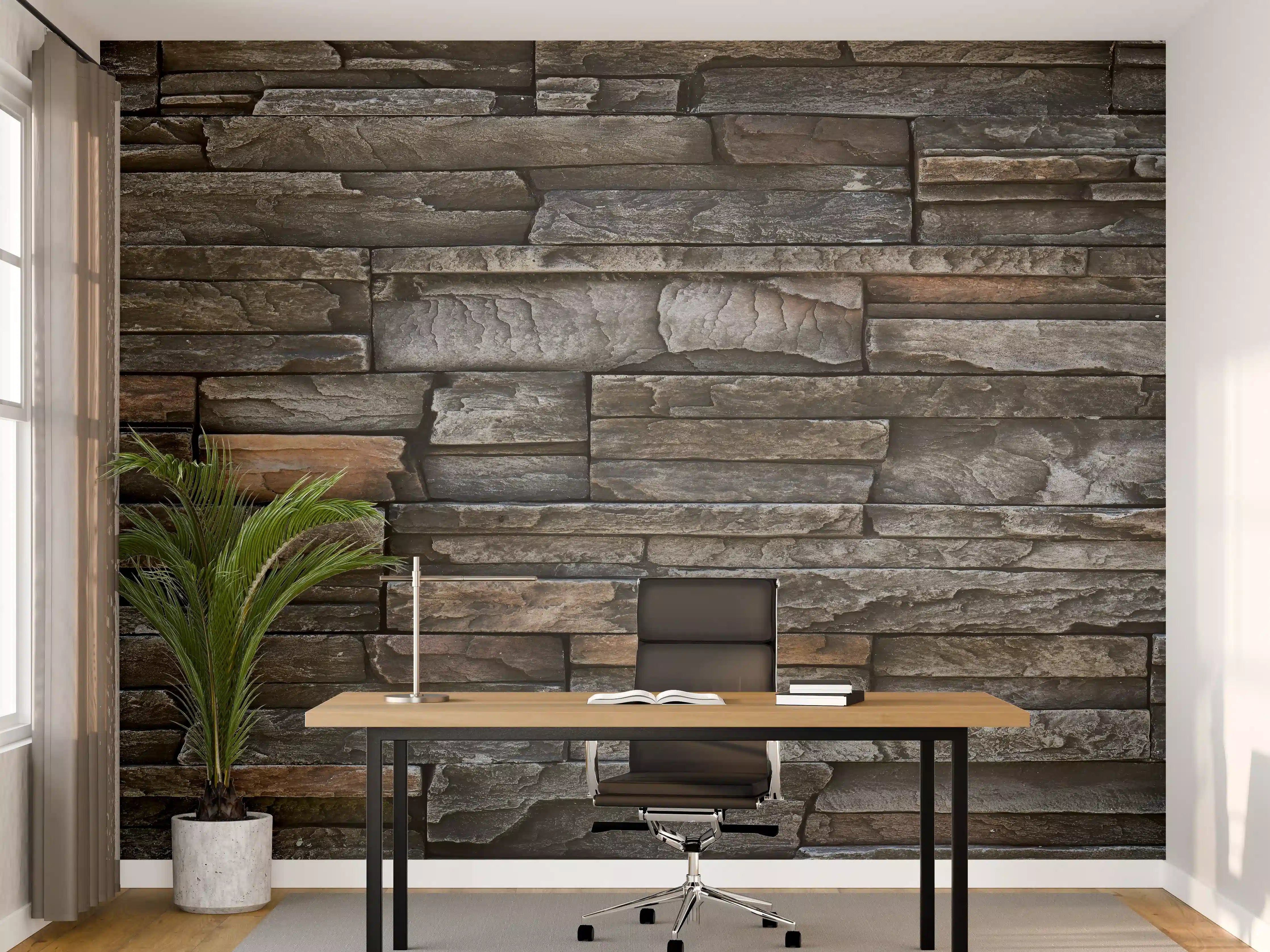 Büro Wandgestaltung - Alte dunkle Steinwand Textur