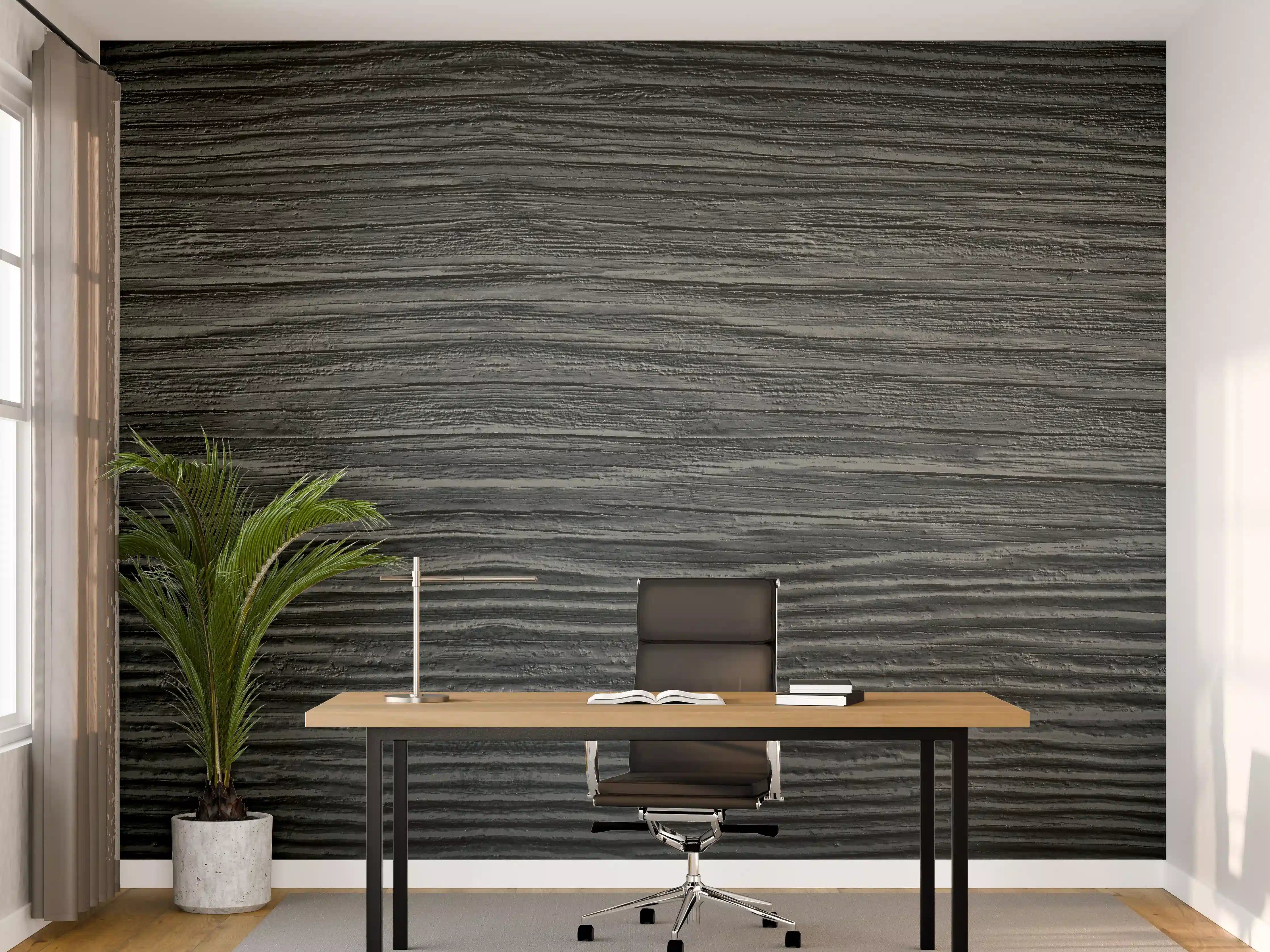 Büro Wandgestaltung - Alte geknackte schwarz lackiert Massivholz