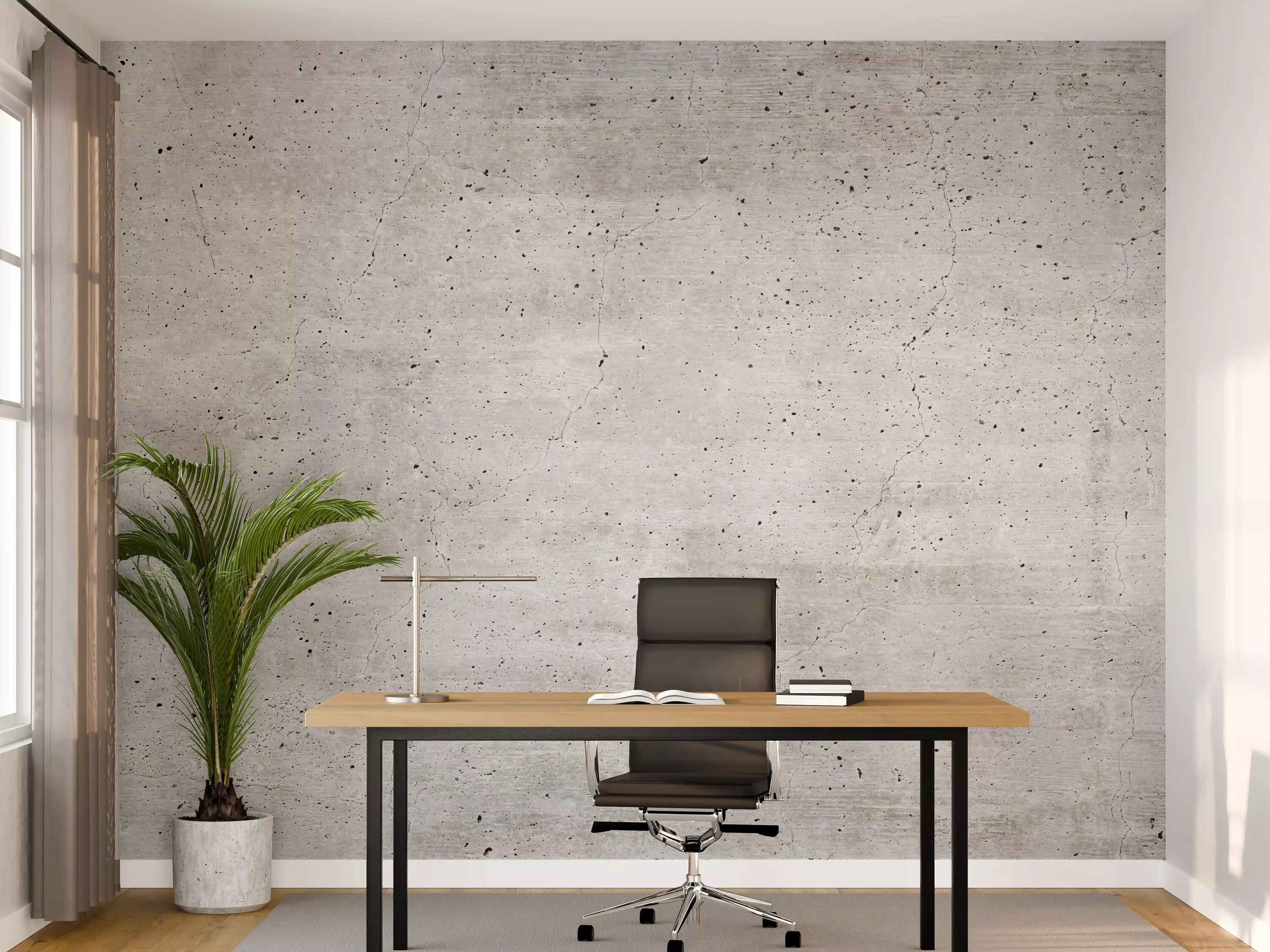 Büro Wandgestaltung - Alte gräuliche Betonmauer