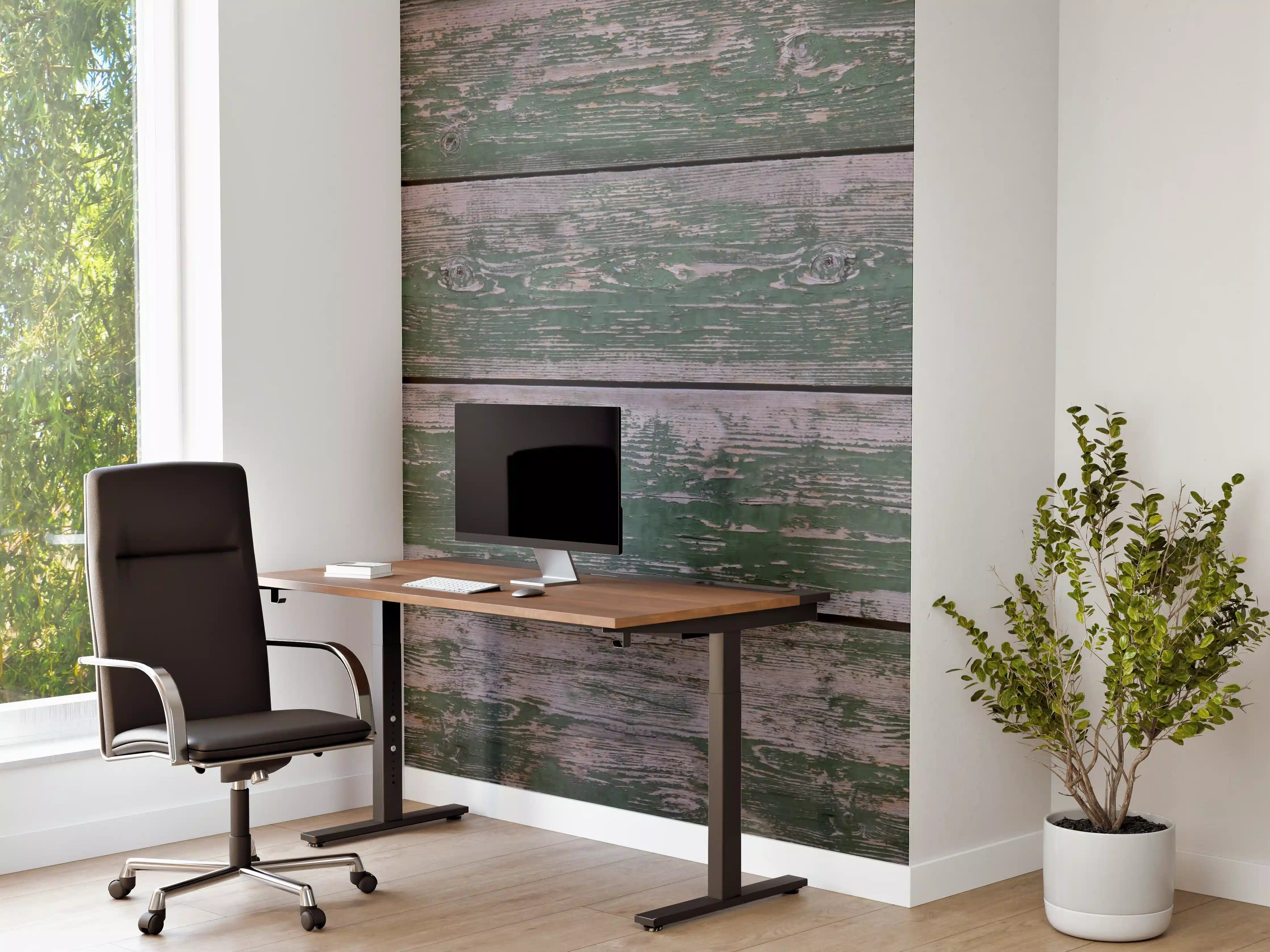 Büro Wandgestaltung - Alte grünliche Holztextur