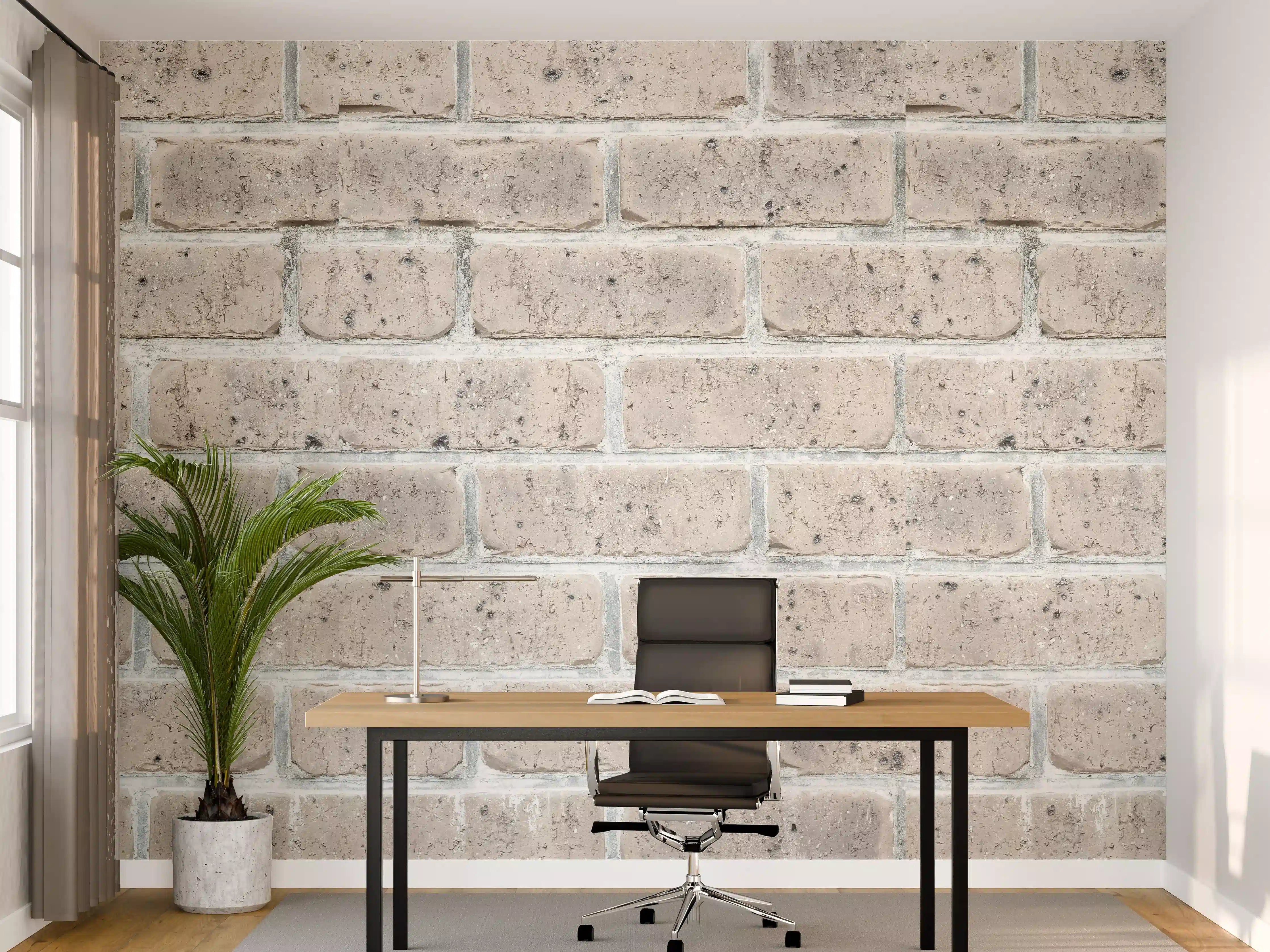 Büro Wandgestaltung - Alte weiße Vintage Backsteinmauer
