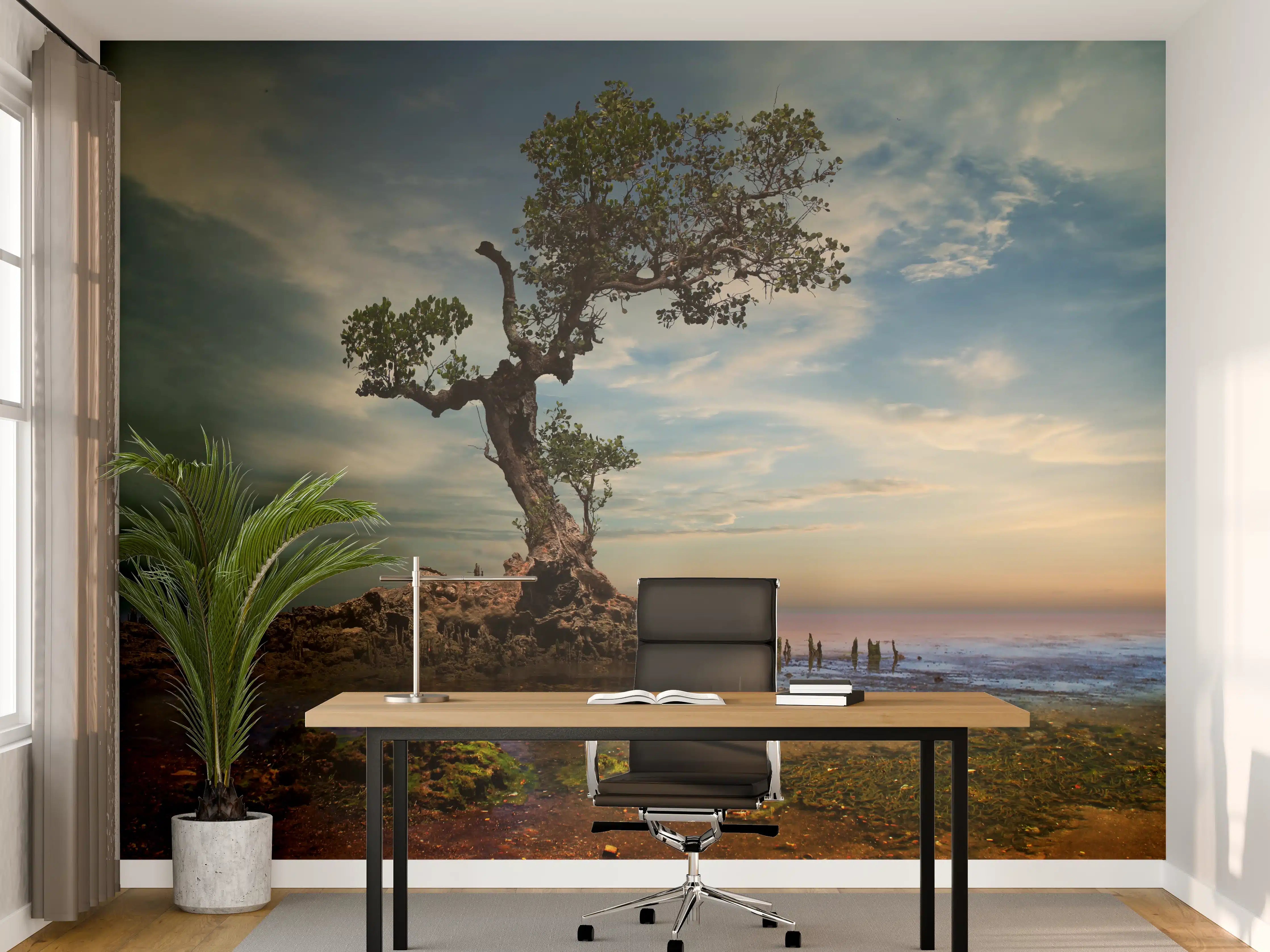 Büro Wandgestaltung - Alter Baum am Strand