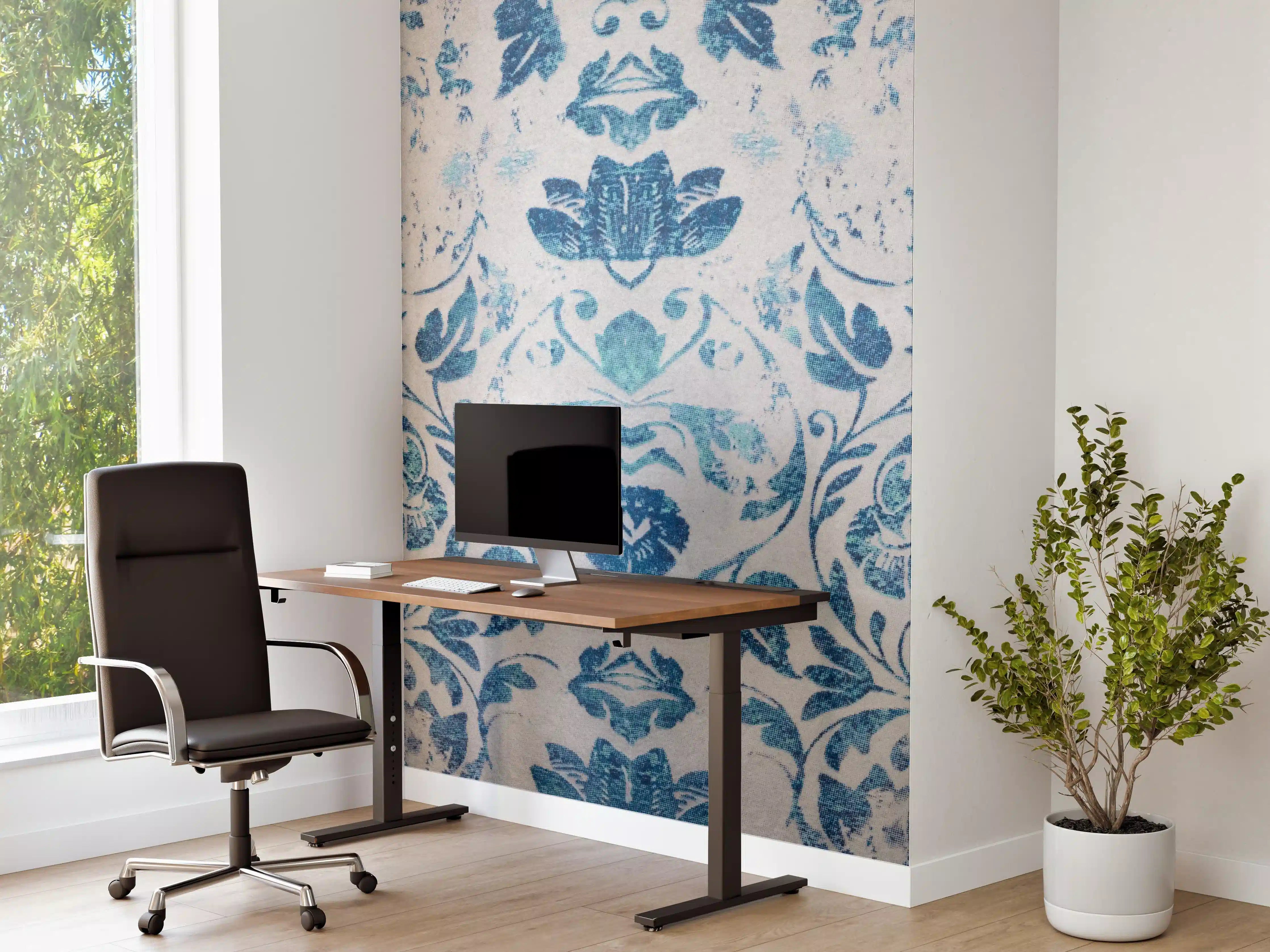 Büro Wandgestaltung - Altes Abgenutztes Damast Patchwork Vintage Motiv