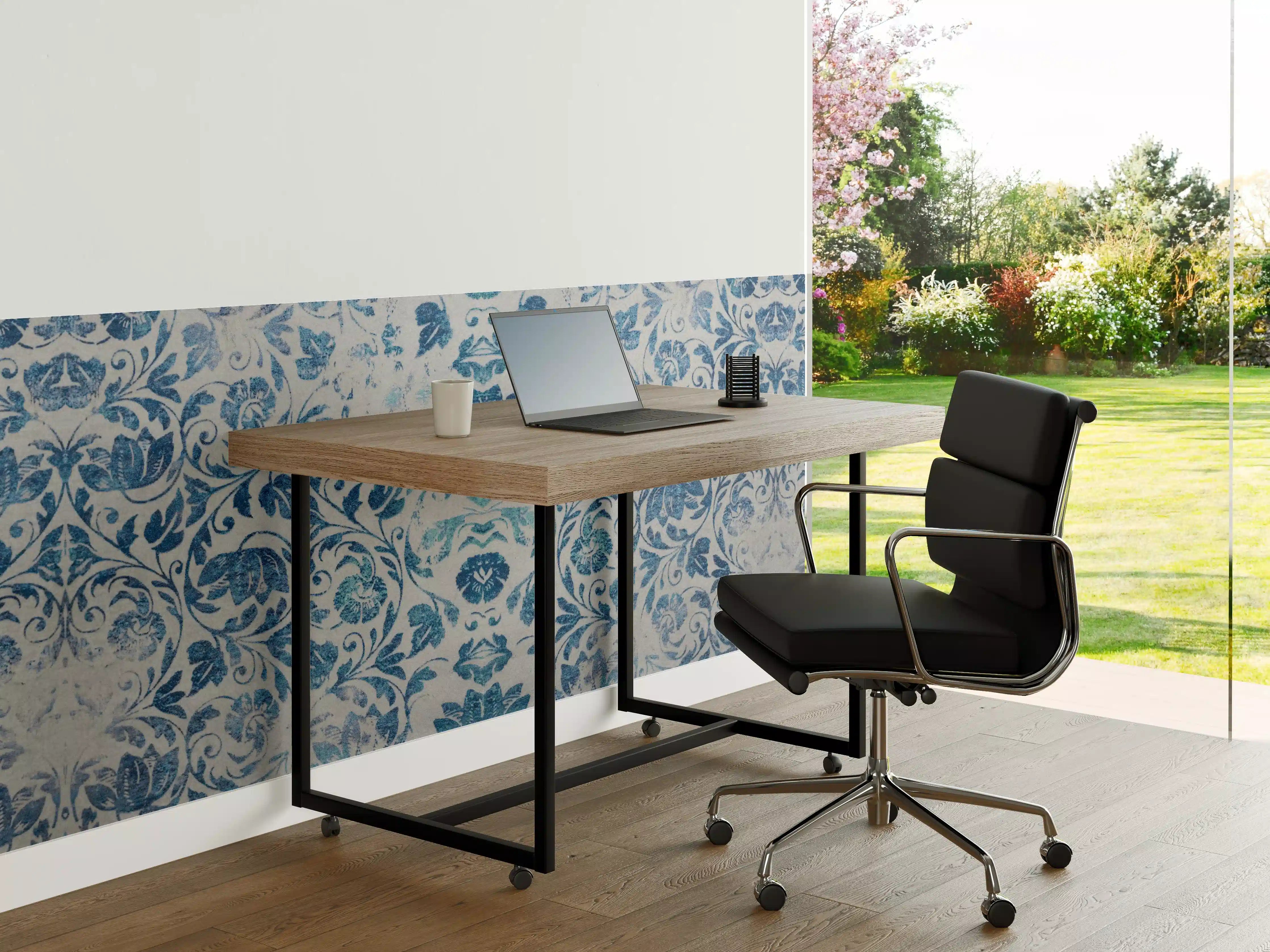Büro Wandgestaltung - Altes Abgenutztes Damast Patchwork Vintage Motiv