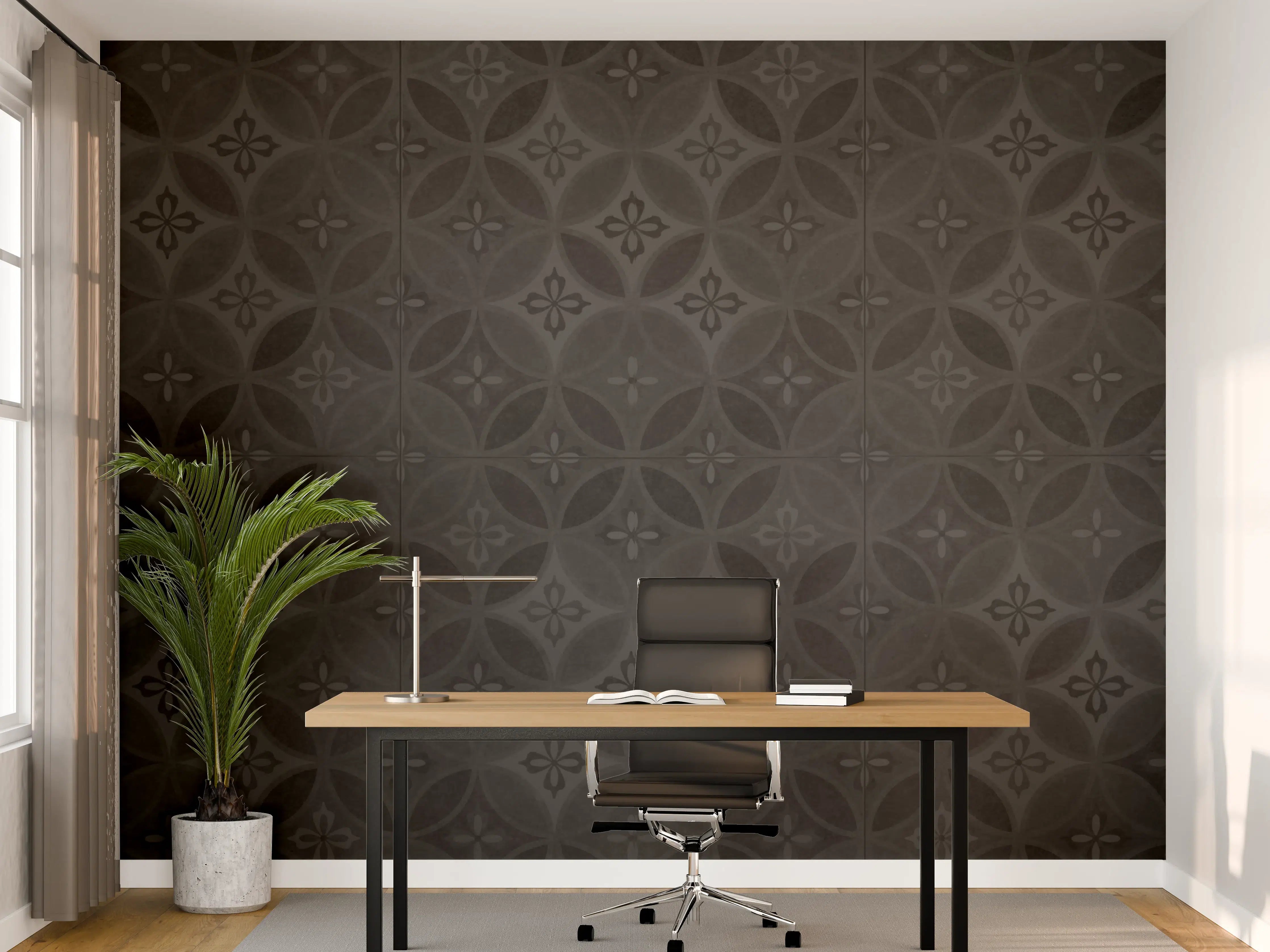 Büro Wandgestaltung - Altes Schwarz-Anthrazit Patchwork Mosaik Motiv