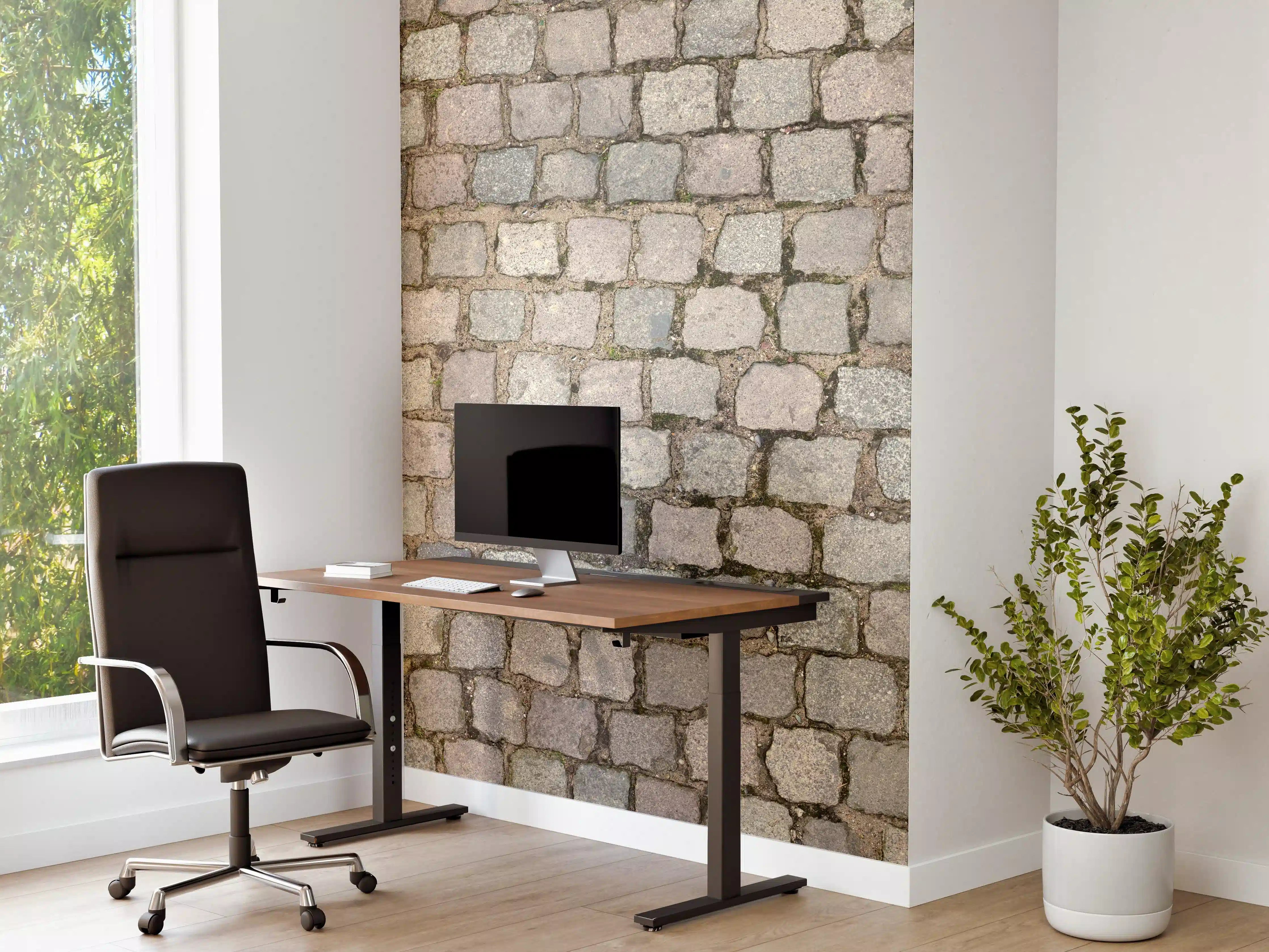 Büro Wandgestaltung - Altstadt Kopfsteinpflaster Grautöne