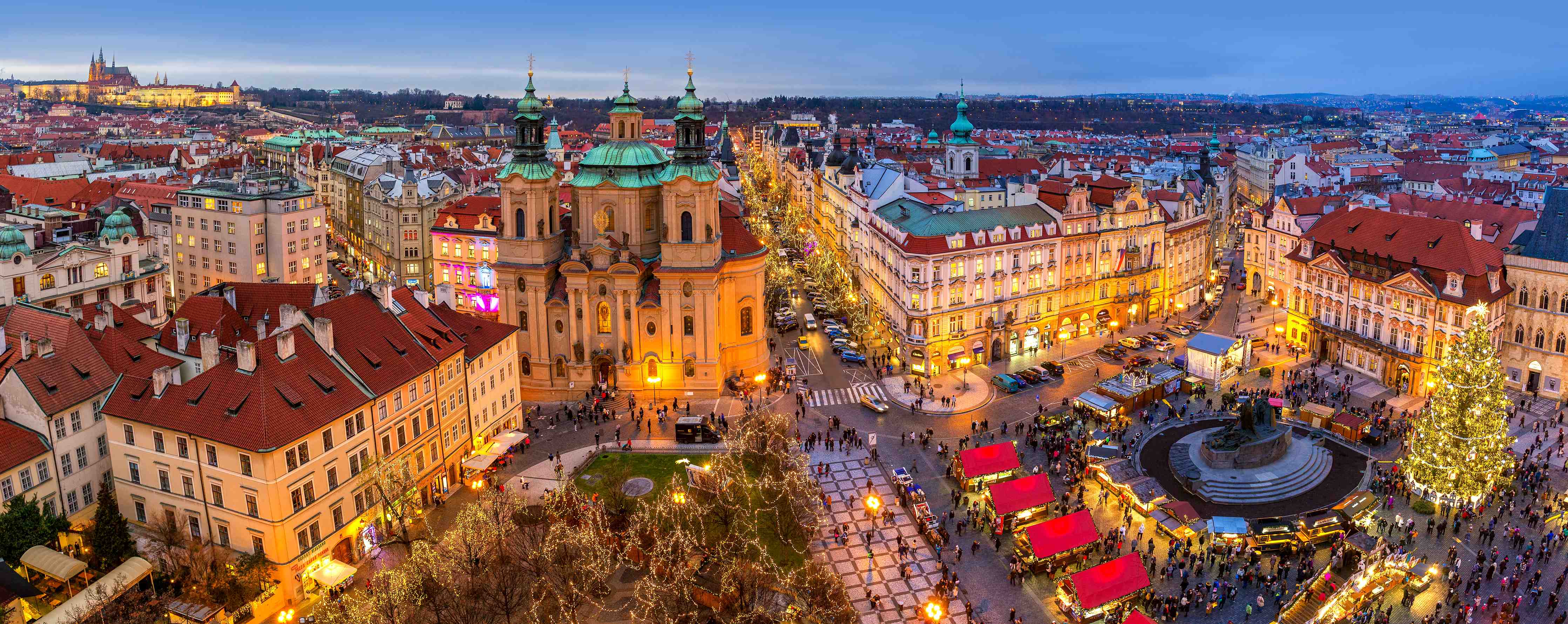 Büro Wandgestaltung-Altstadt von Prag zu Weihnachten