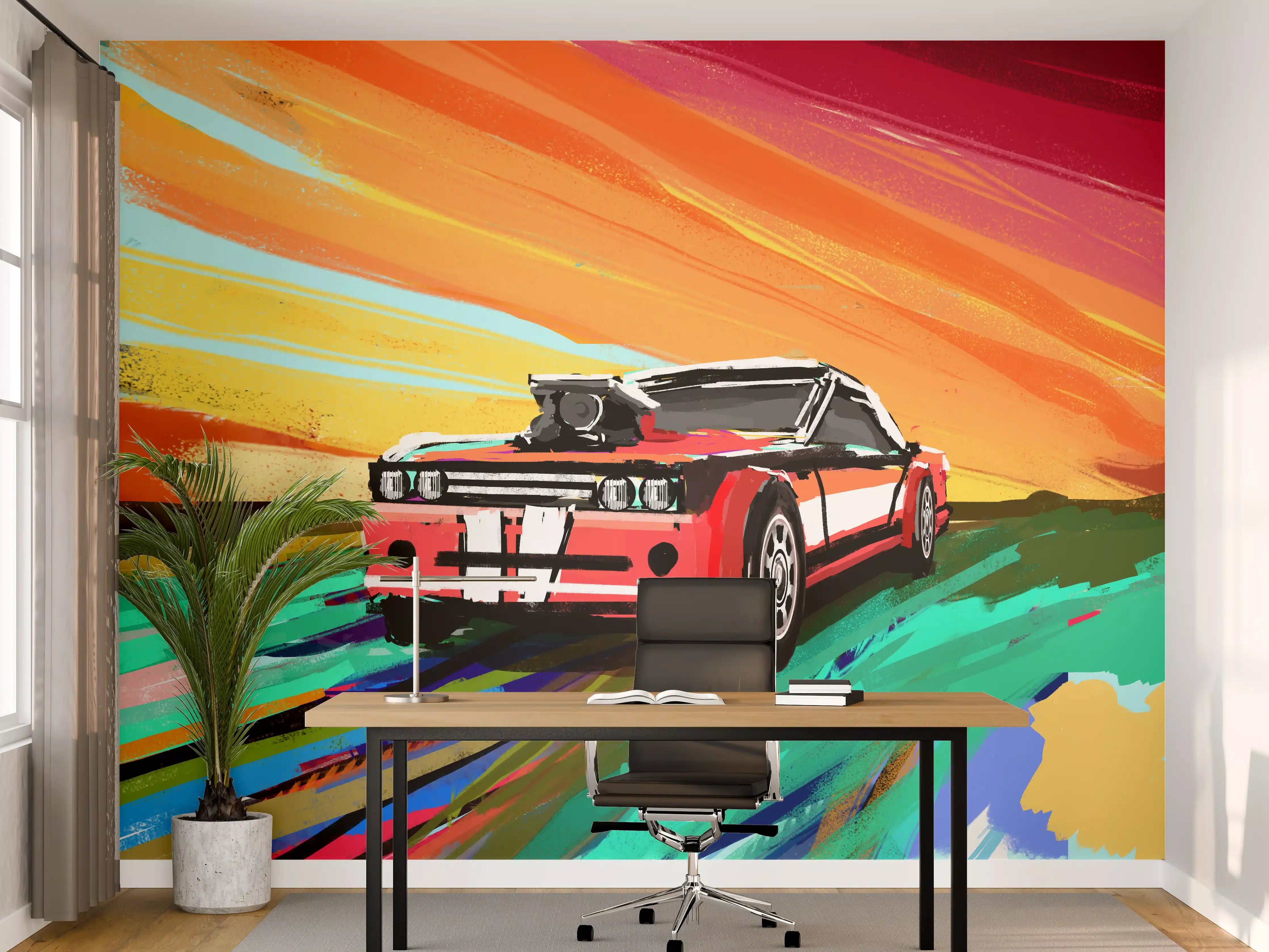 Büro Wandgestaltung - Amerikanisches 70er-Jahre-Muscle-Car Gemälde