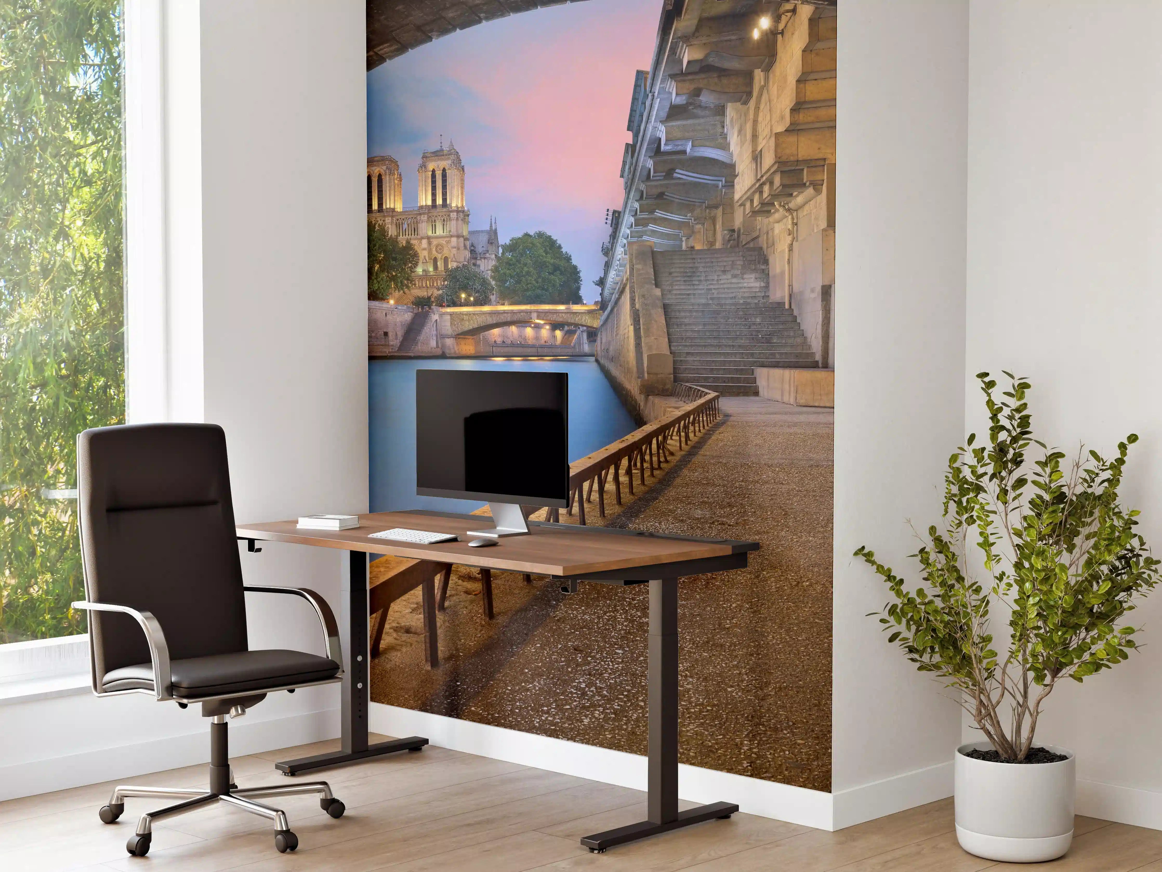 Büro Wandgestaltung - Anblick auf Kathedrale Notre-Dame vom Ufer