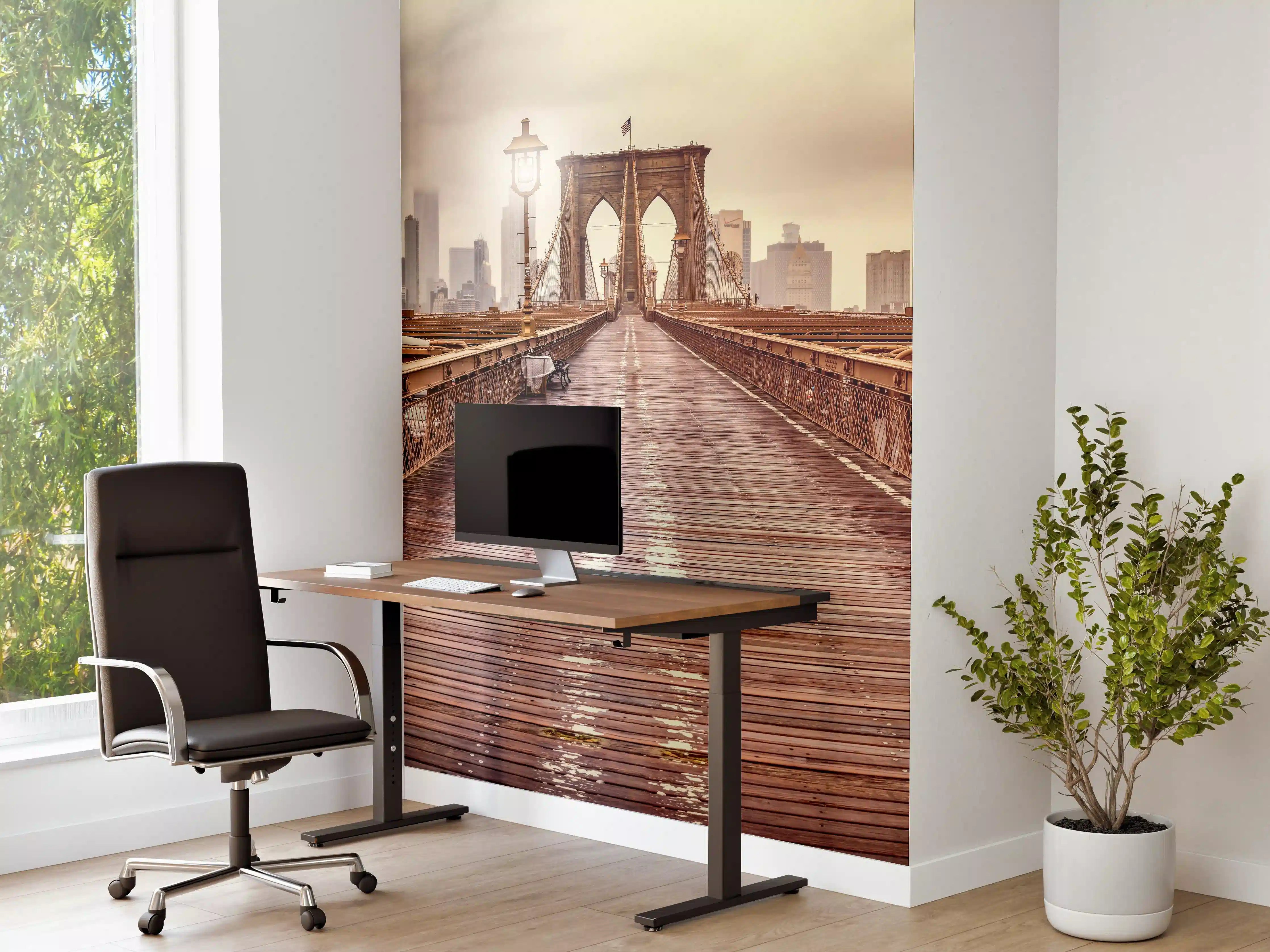 Büro Wandgestaltung - Ansicht der Brücke auf die Stadt