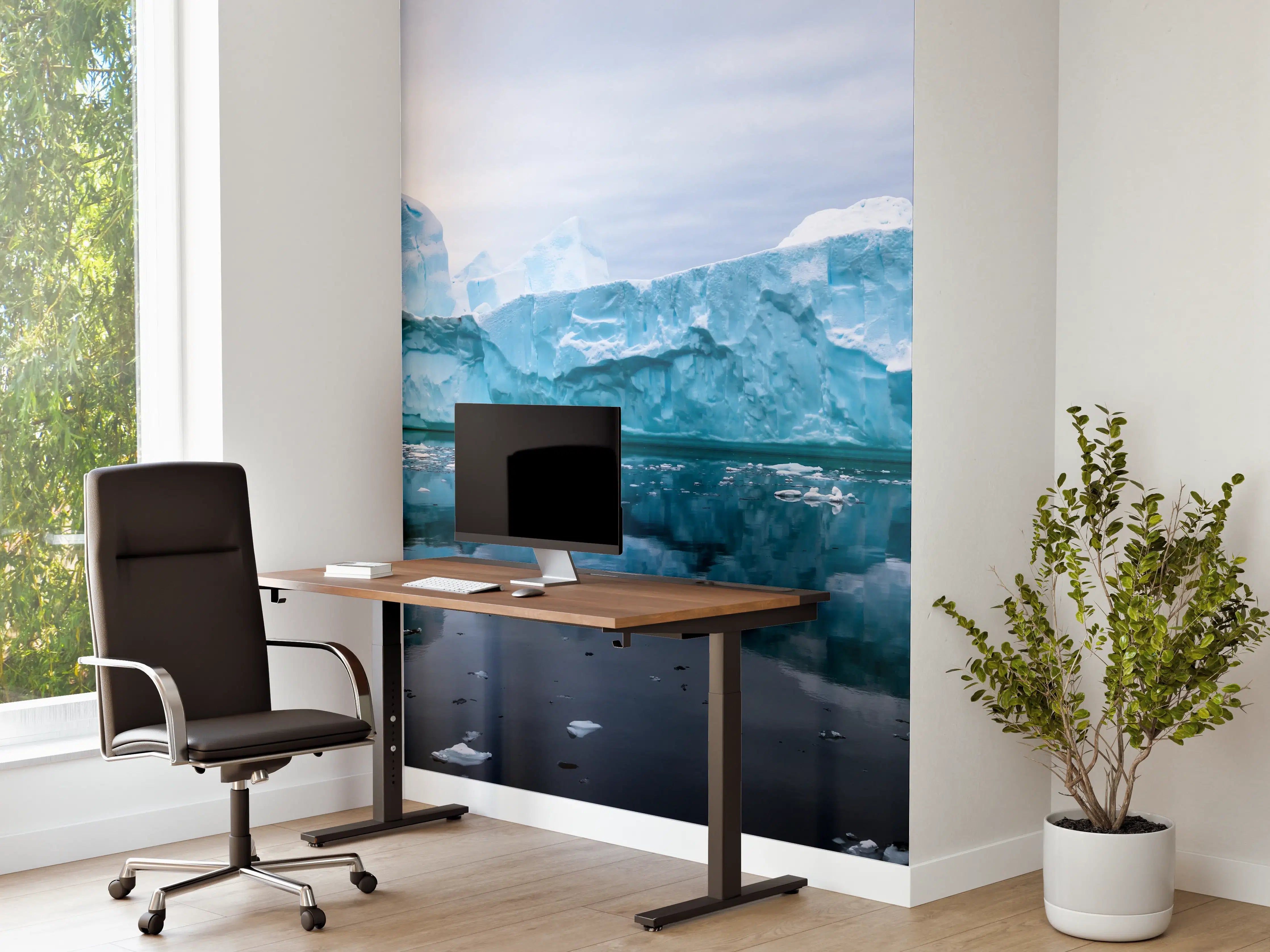 Büro Wandgestaltung - Antarktis Eisberg in Blautönen