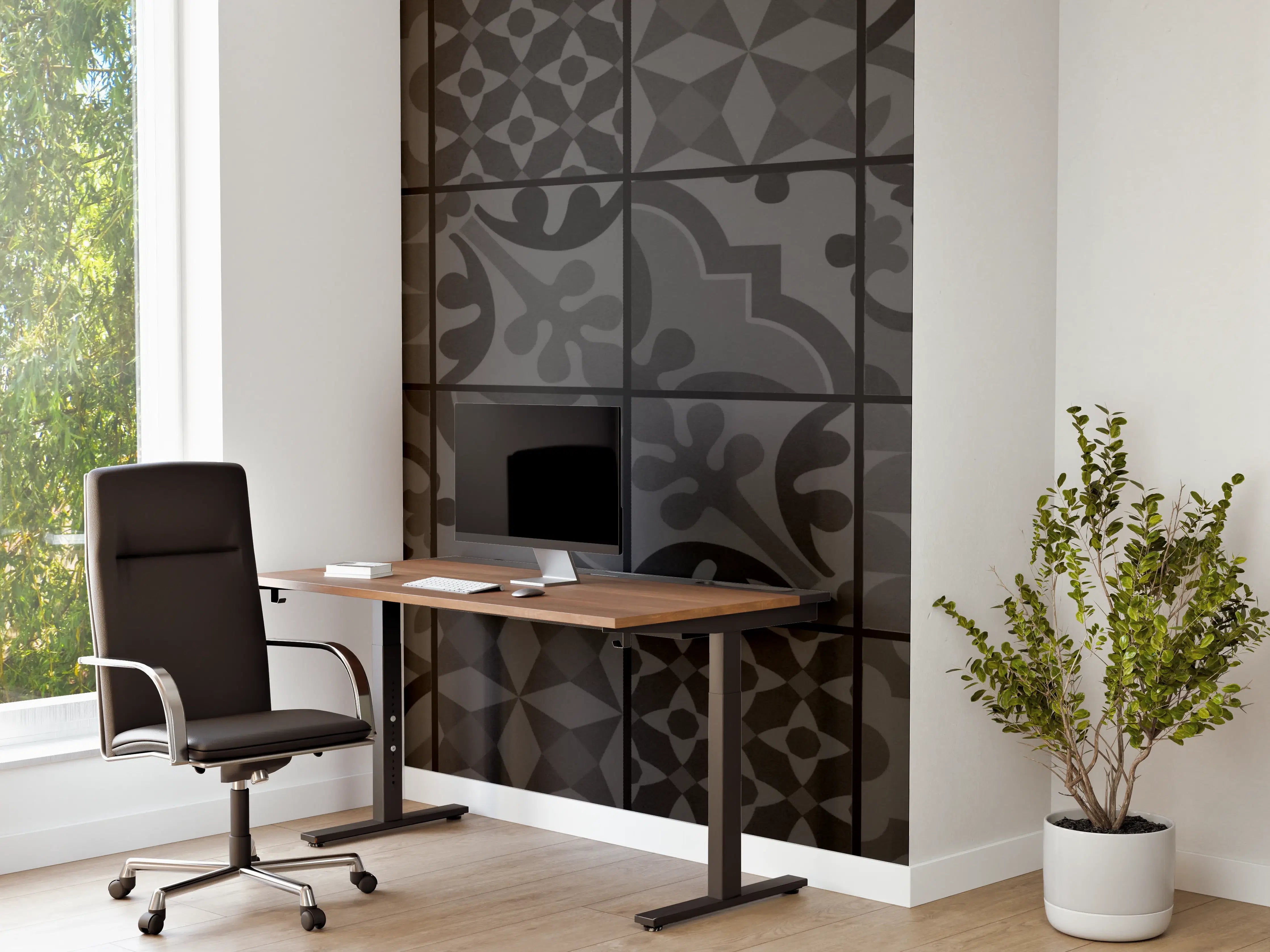 Büro Wandgestaltung - Anthrazit Mosaik Fliesentextur