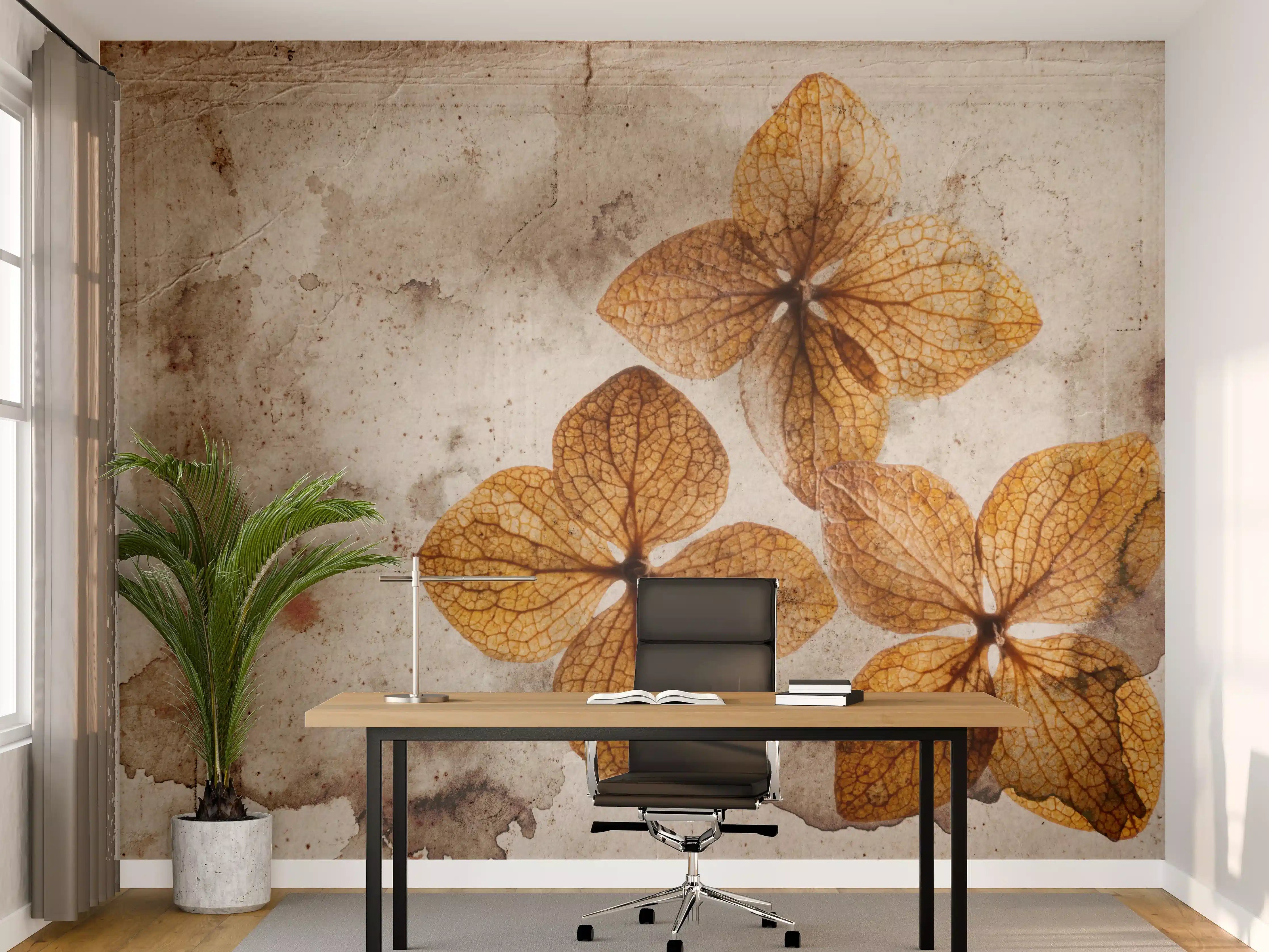Büro Wandgestaltung - Antik Stil Trocken-Hortensien