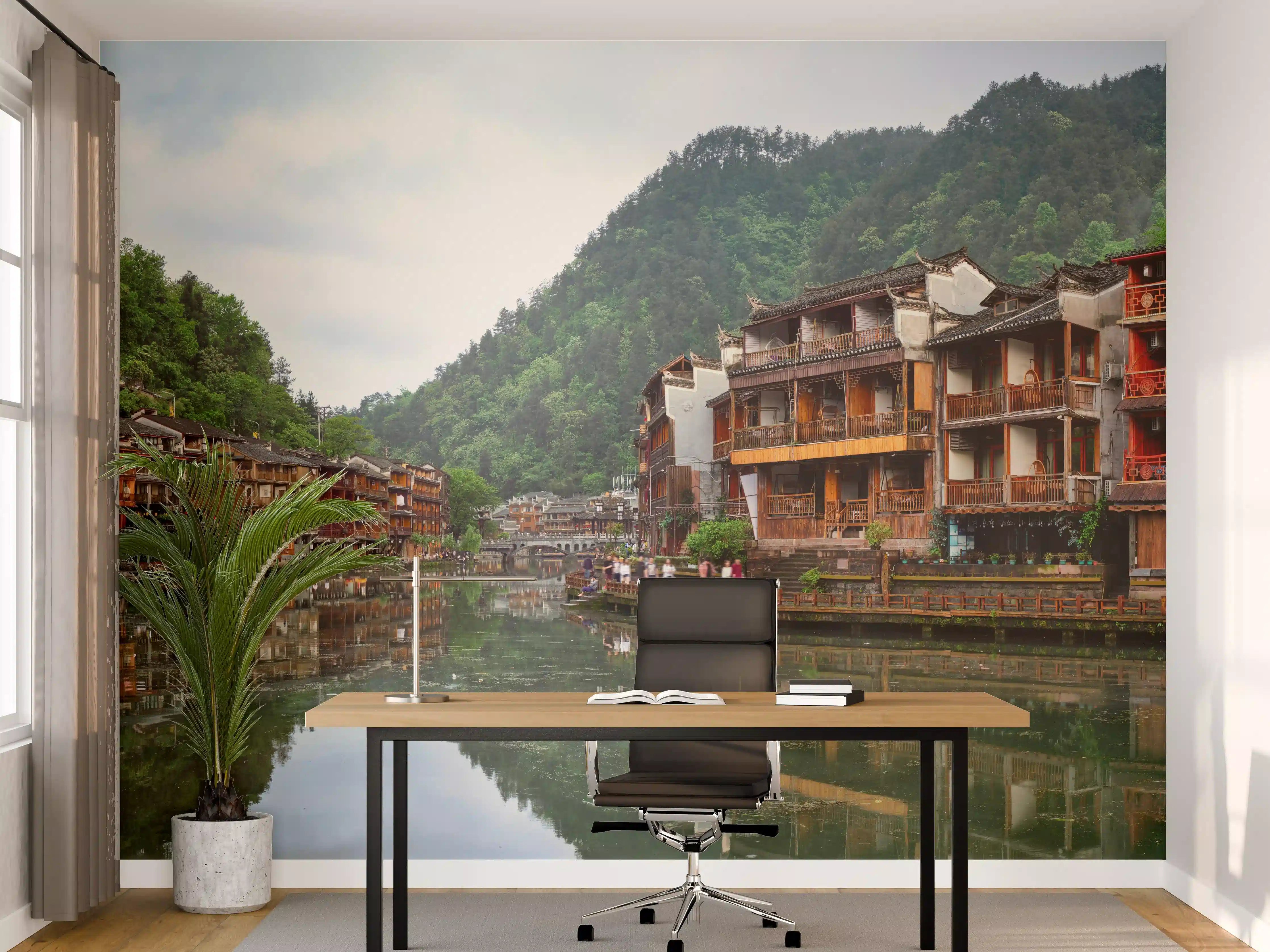 Büro Wandgestaltung - Antike Stadt Feng Huang