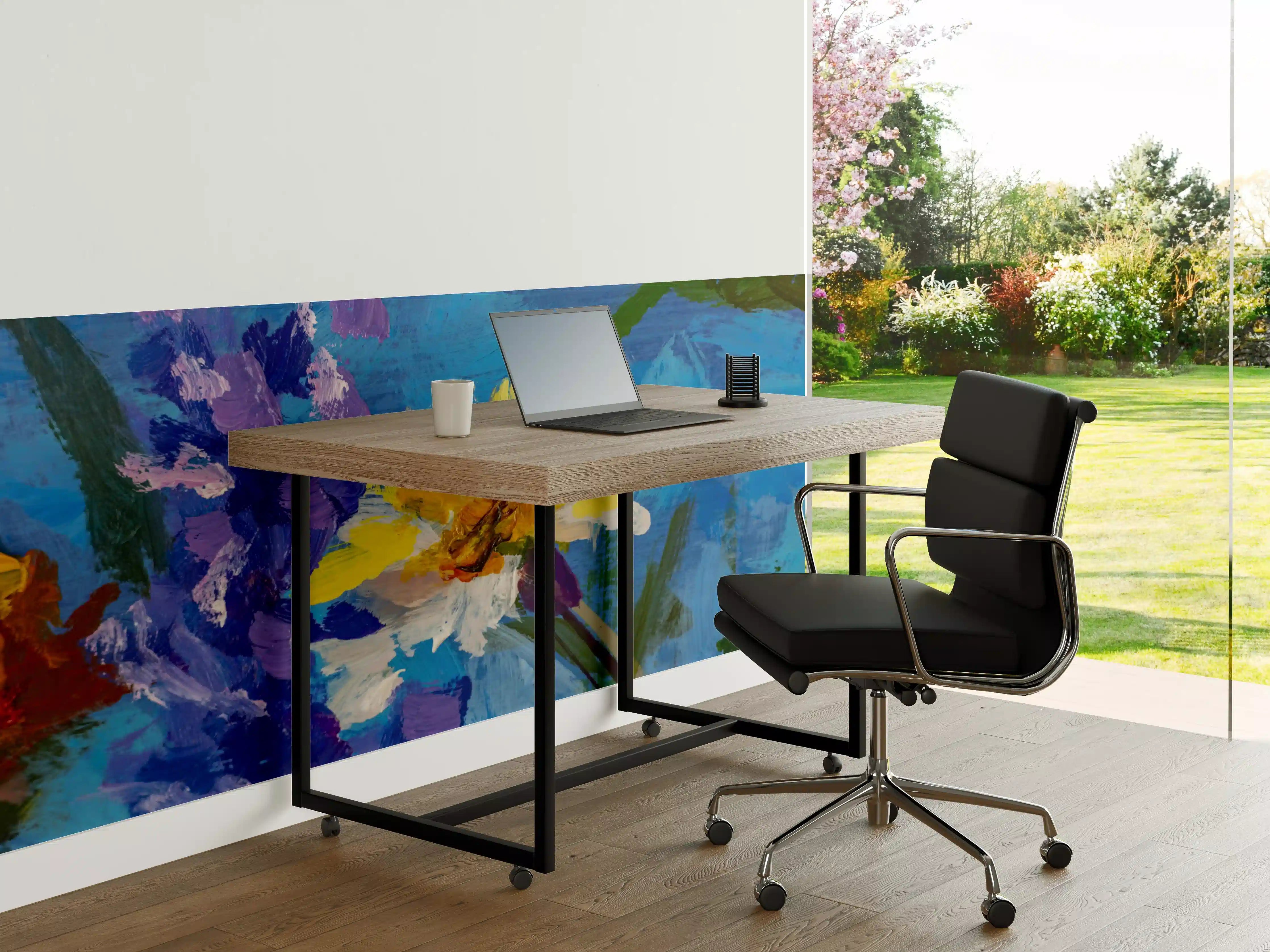 Büro Wandgestaltung - Aquarell Blumengemälde (Claude Monet)