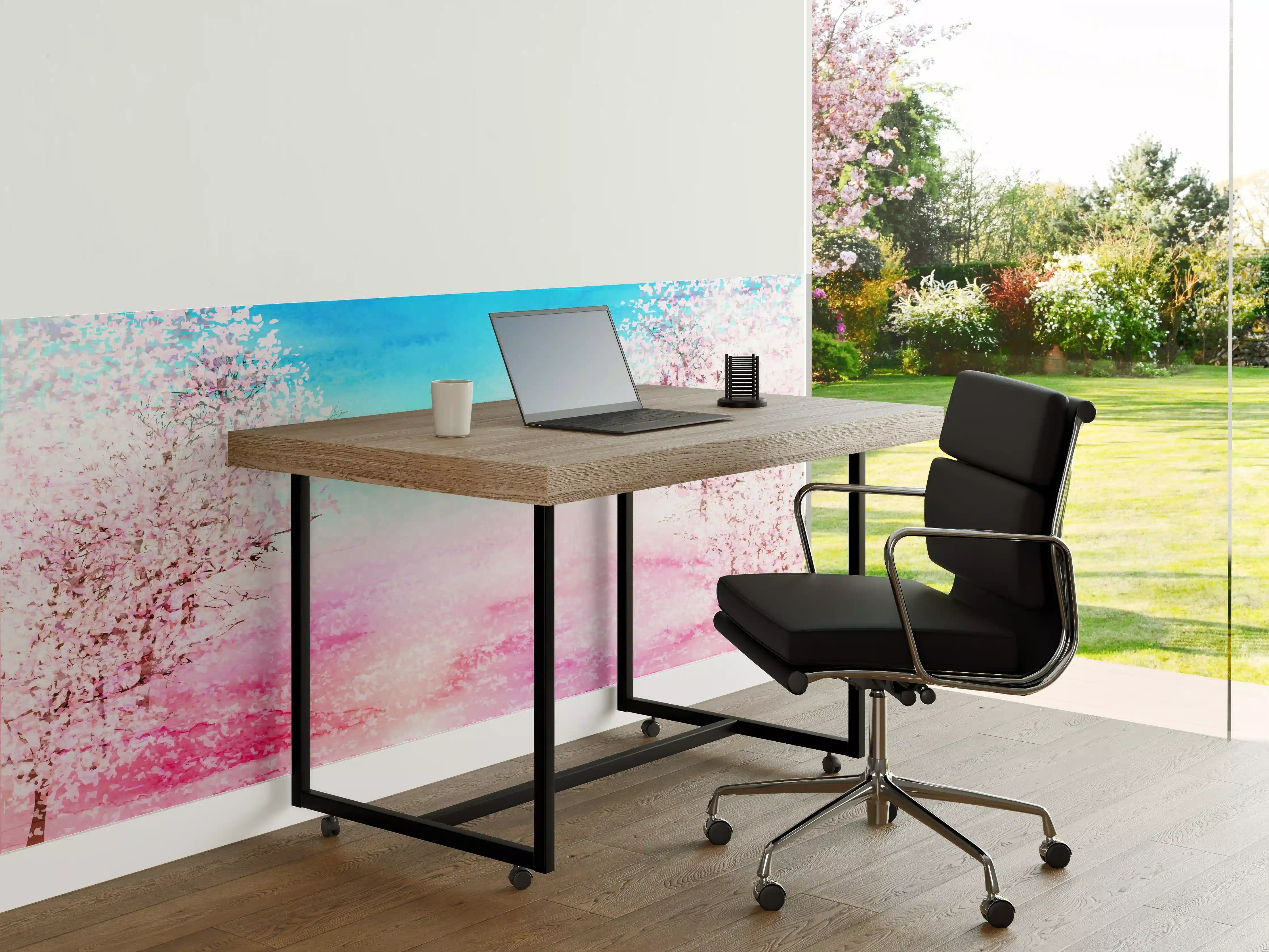 Büro Wandgestaltung - Aquarell Frühlingsbaum Rosa
