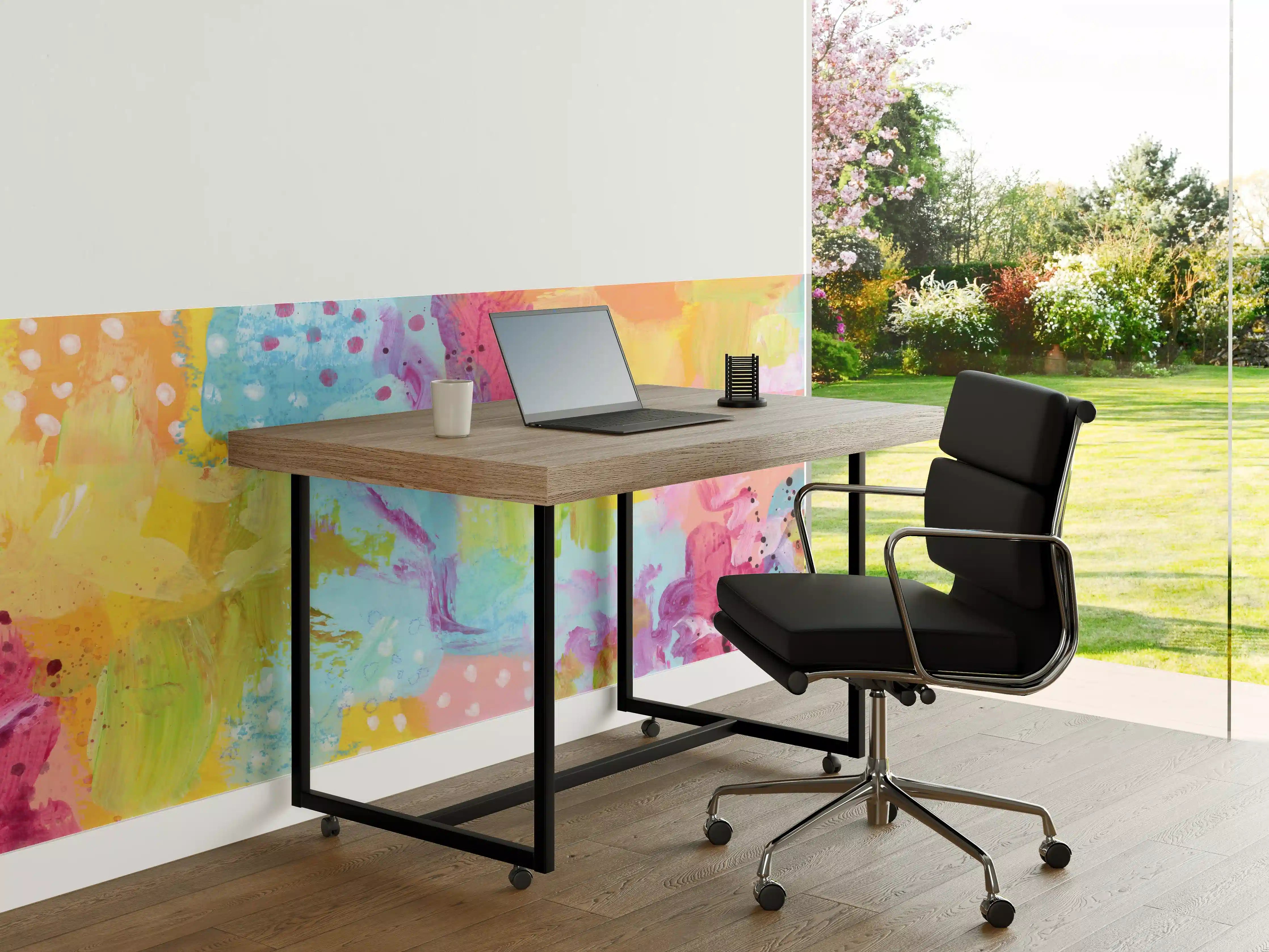 Büro Wandgestaltung - Aquarell Kunstmalerei - Bunt