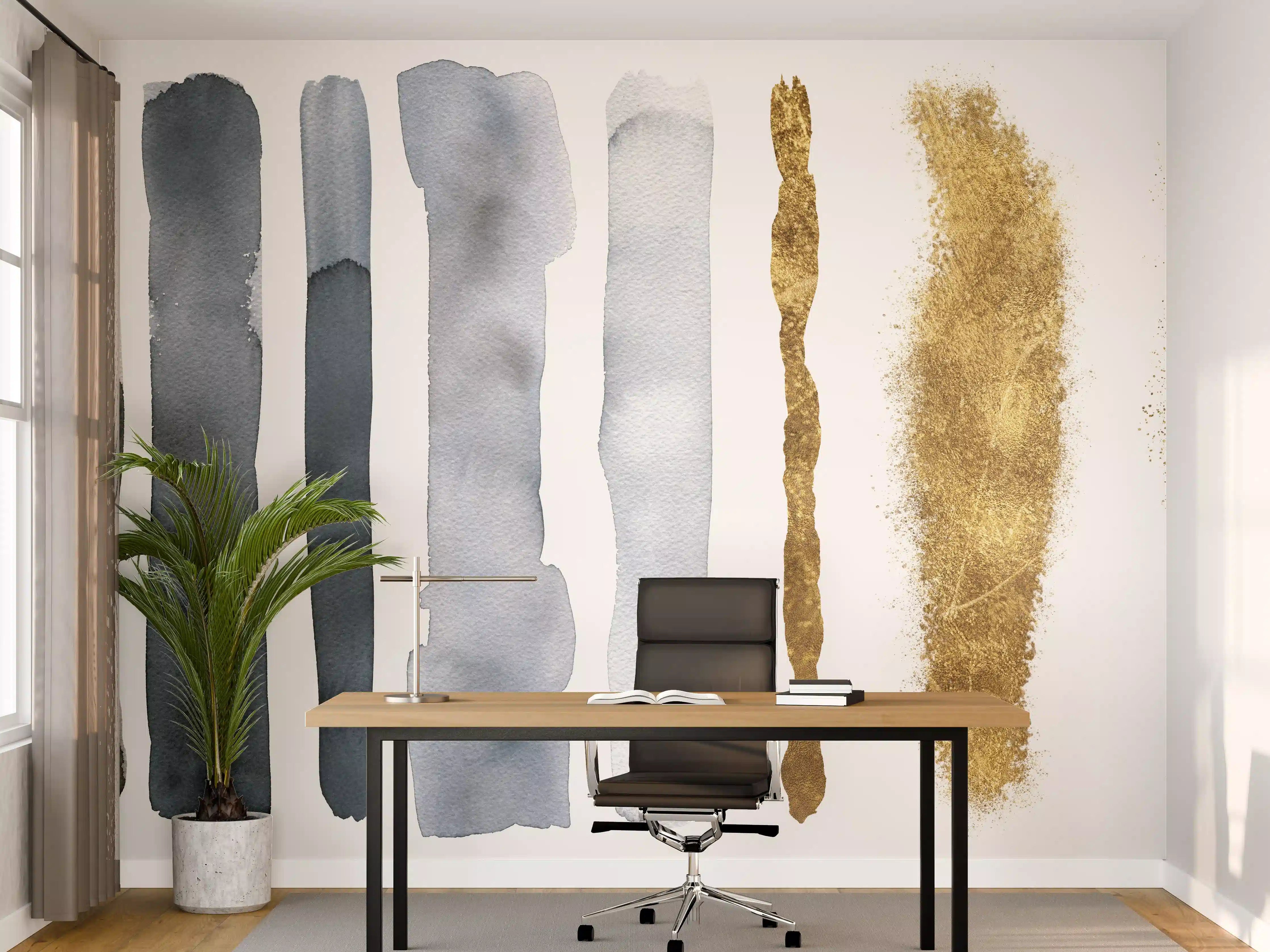 Büro Wandgestaltung - Aquarell Malerei im Flecken-Overlay