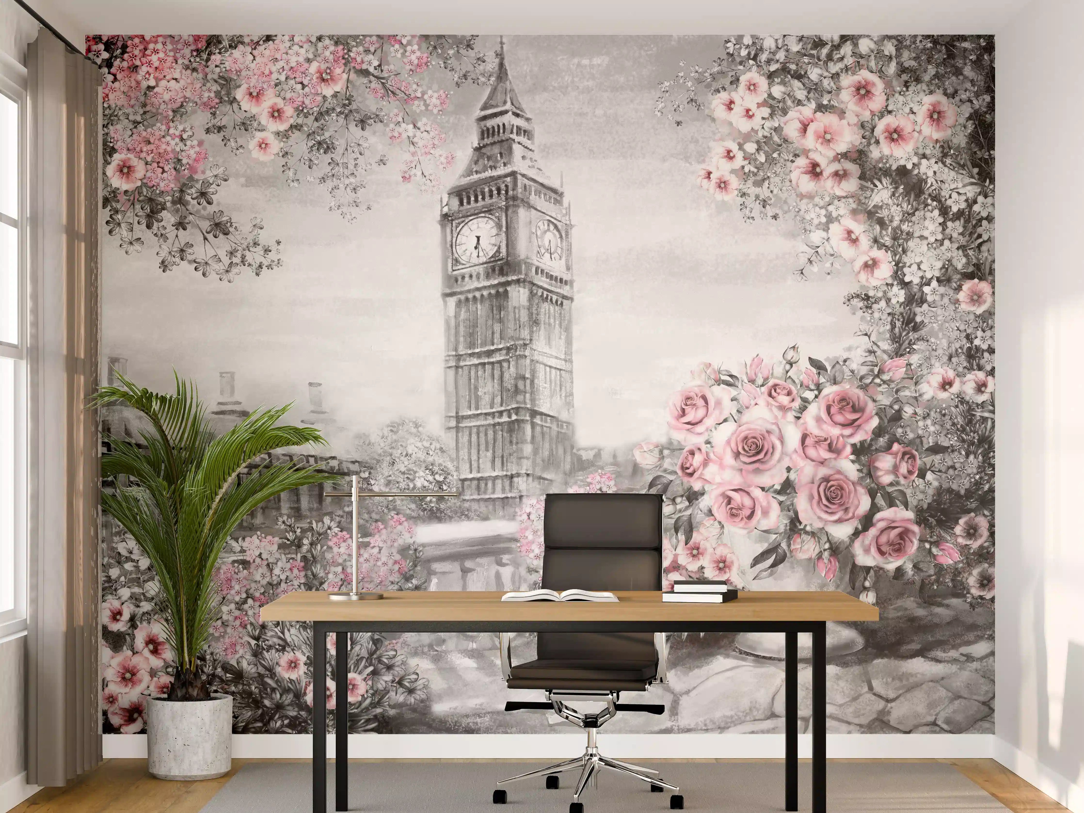 Büro Wandgestaltung - Aquarell des Big Ben