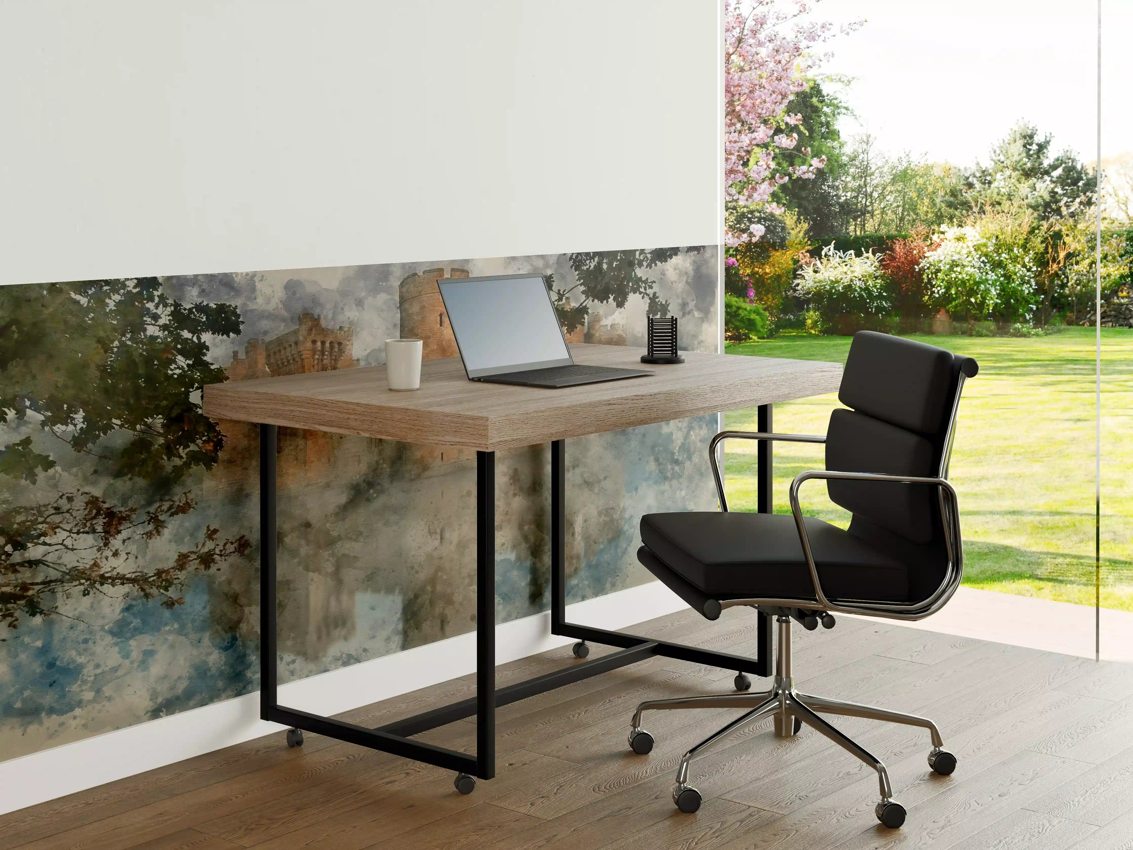 Büro Wandgestaltung - Aquarell einer mittelalterlichen Burg 