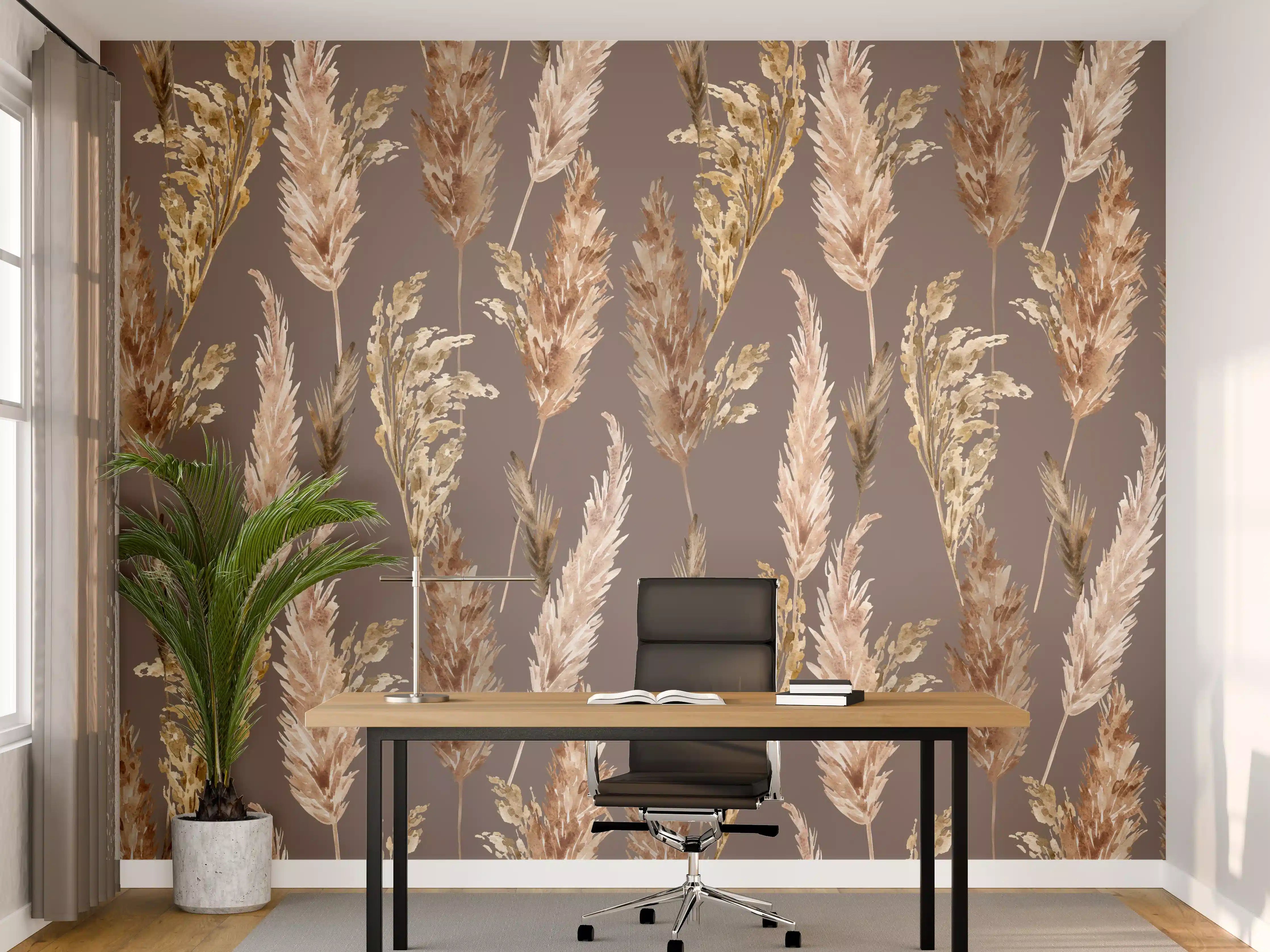 Büro Wandgestaltung - Aquarell floralen Muster 