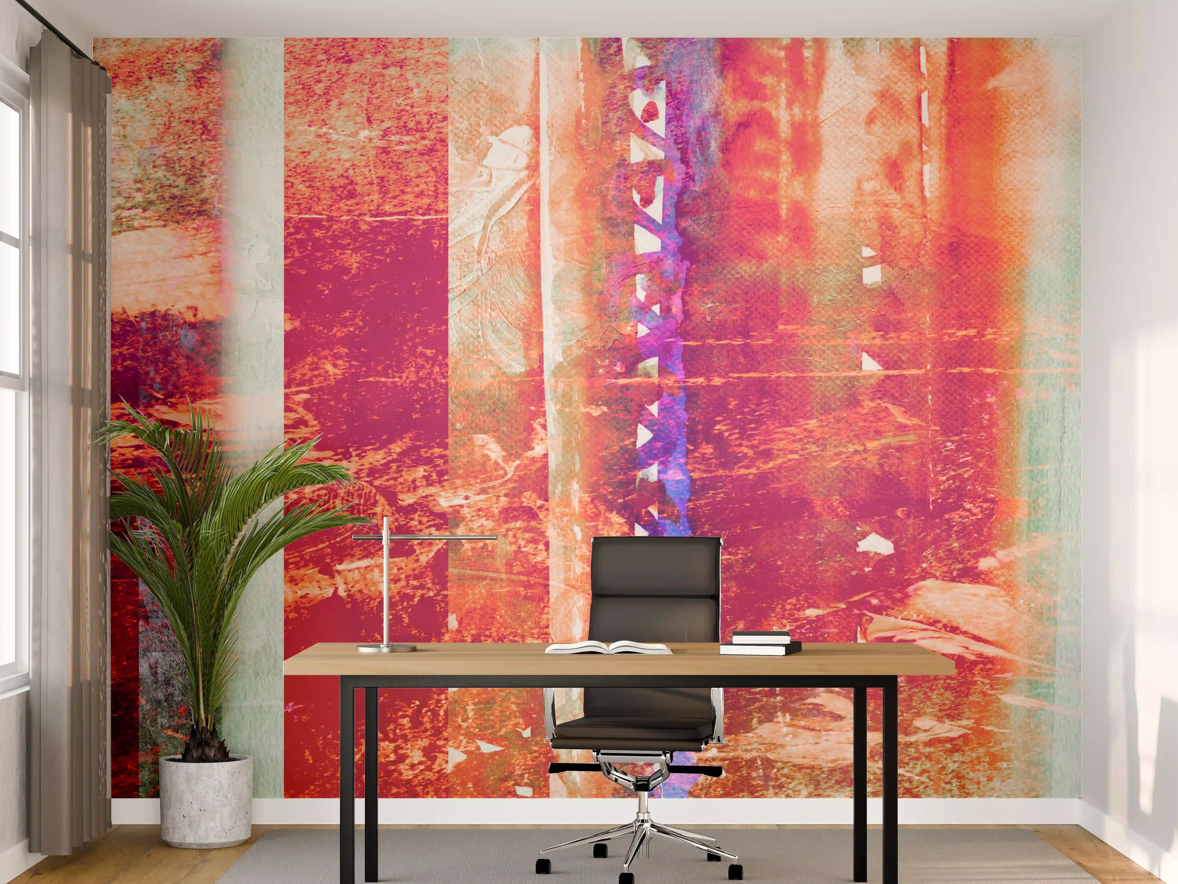 Büro Wandgestaltung - Aquarell pastellfarbige Streifen