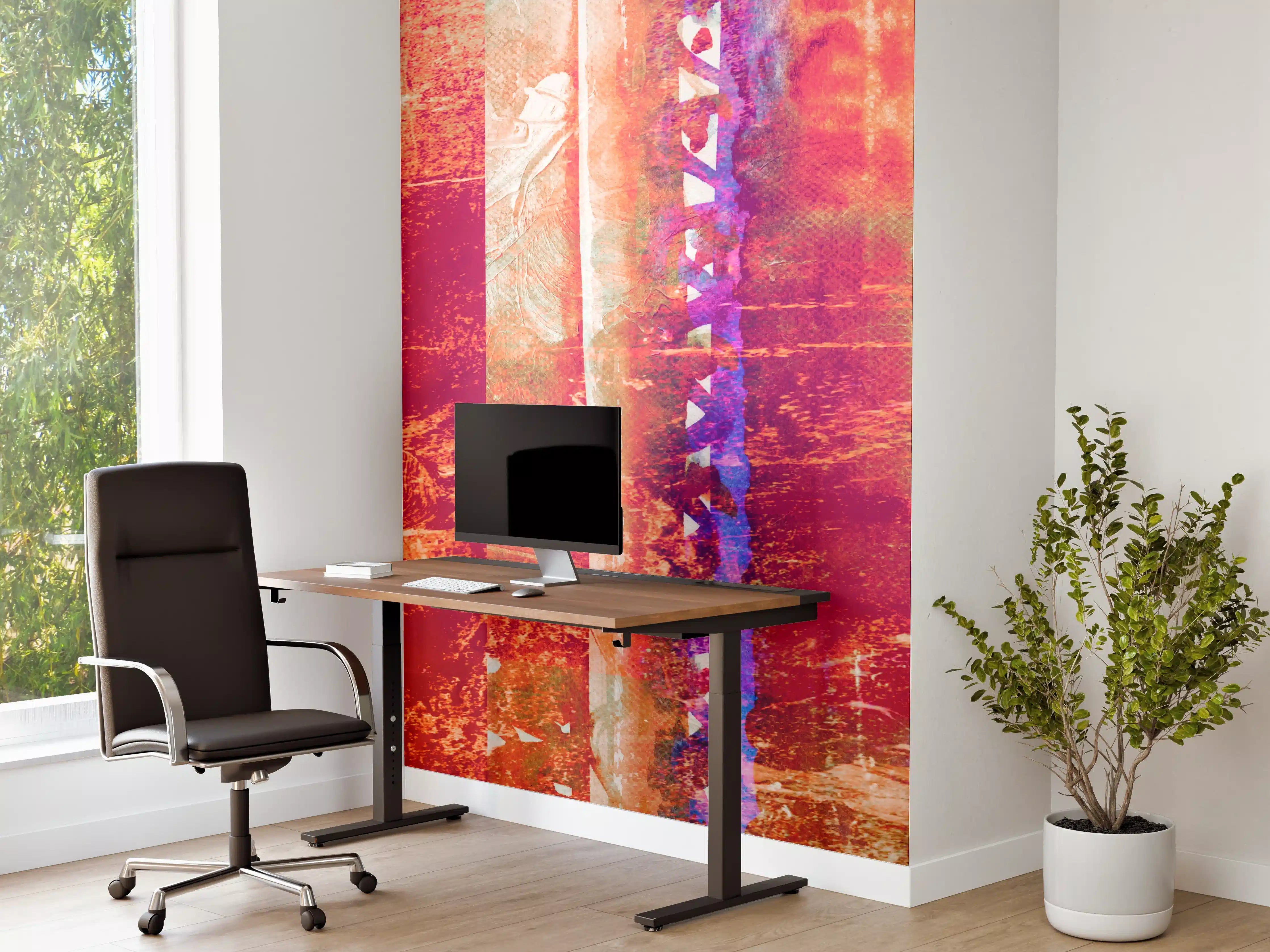 Büro Wandgestaltung - Aquarell pastellfarbige Streifen