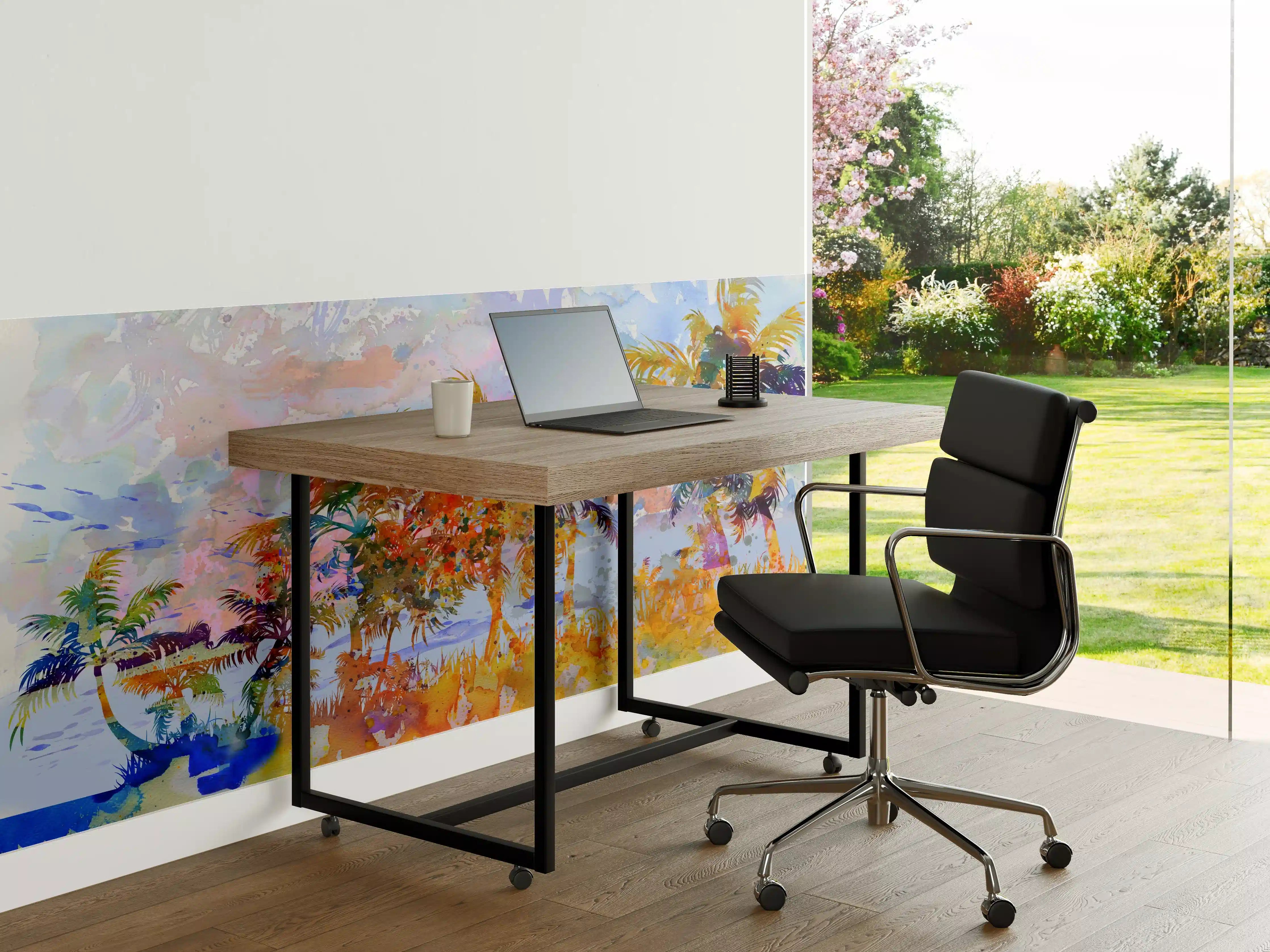 Büro Wandgestaltung - Aquarell von tropischem Strand