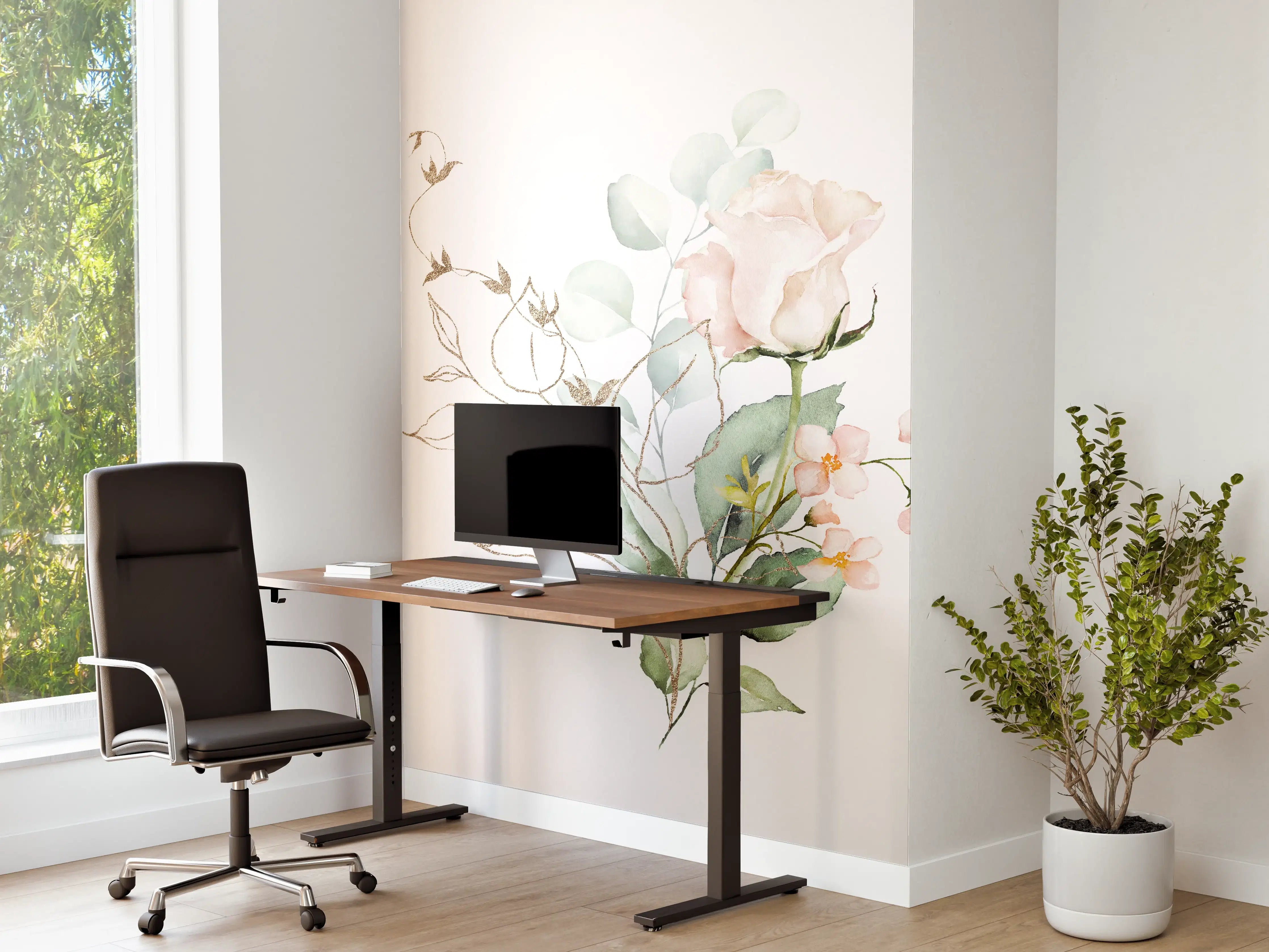 Büro Wandgestaltung - Aquarellblumen 