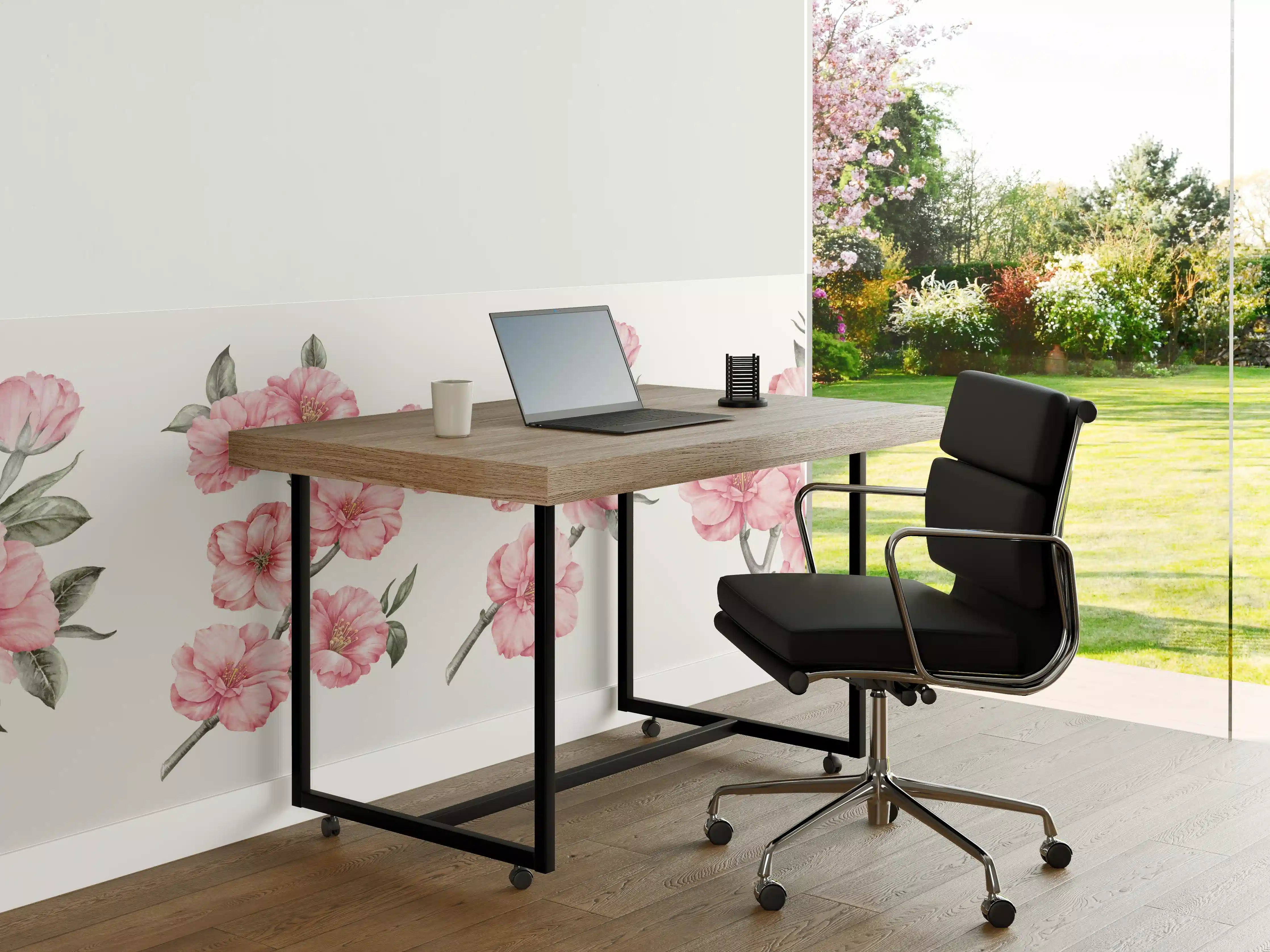 Büro Wandgestaltung - Aquarellelemente von blühenden Sakura