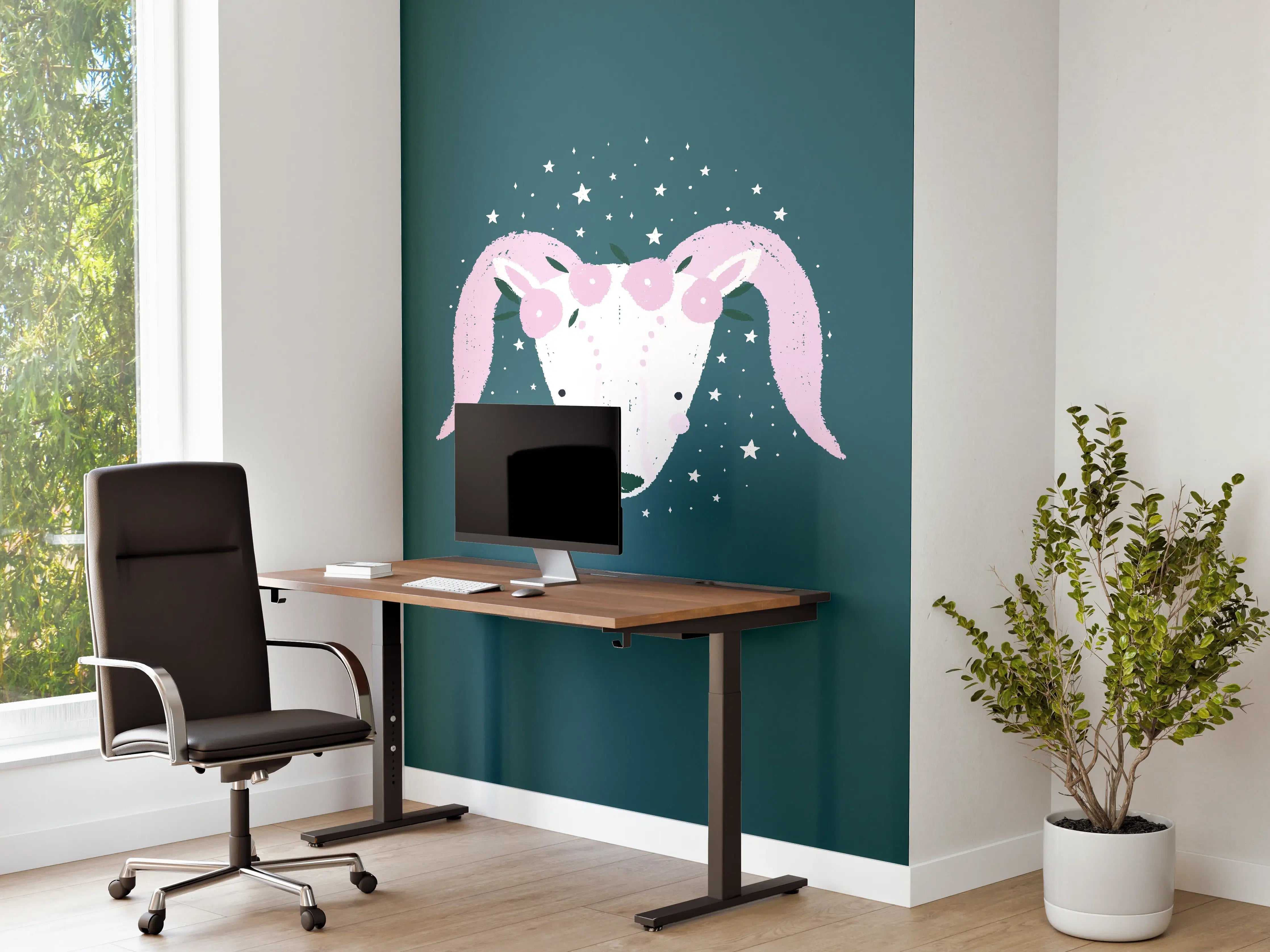 Büro Wandgestaltung - Aries Sternbild Teal Poster