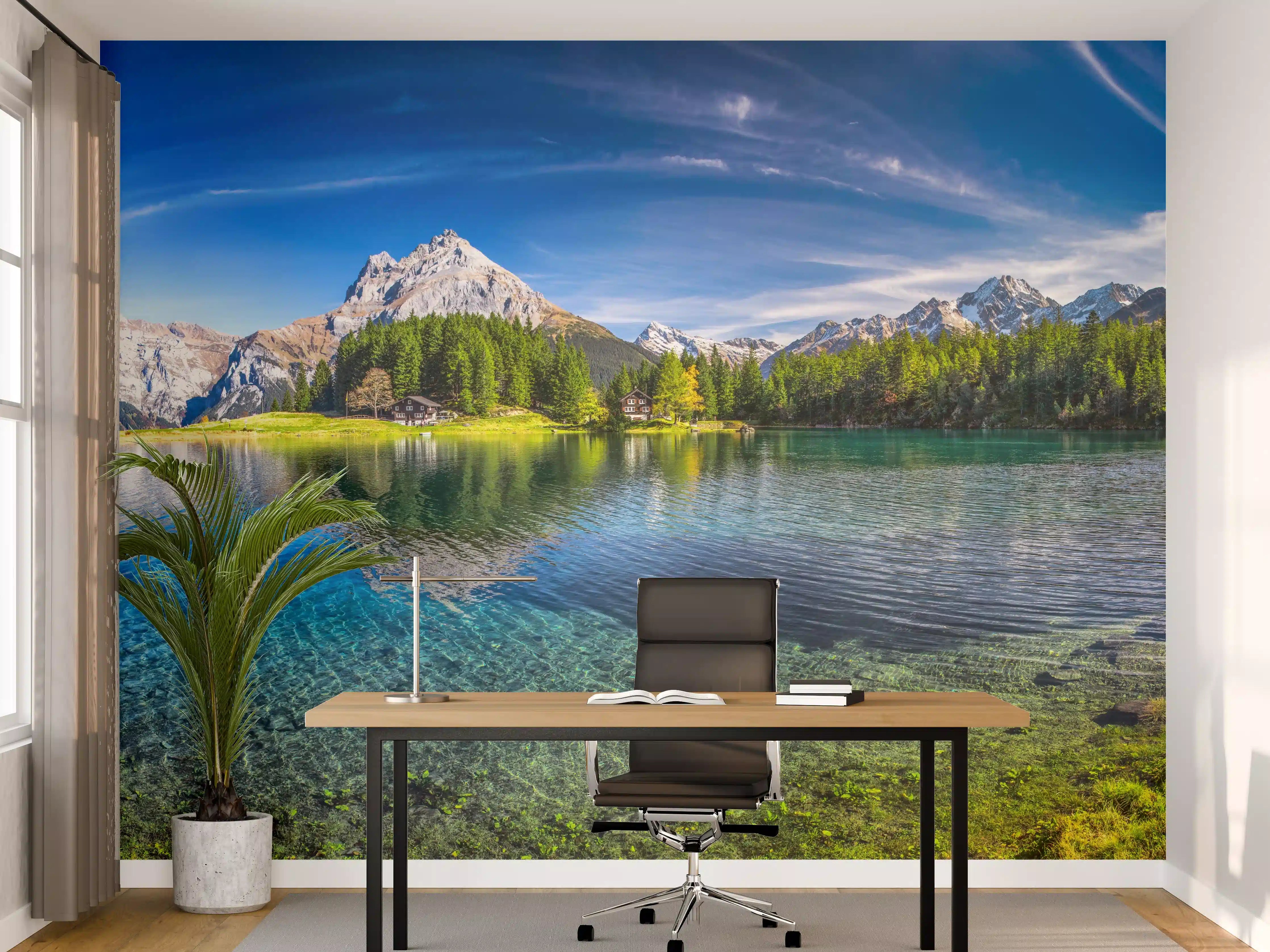 Büro Wandgestaltung - Arnisee in schweizer Alpen
