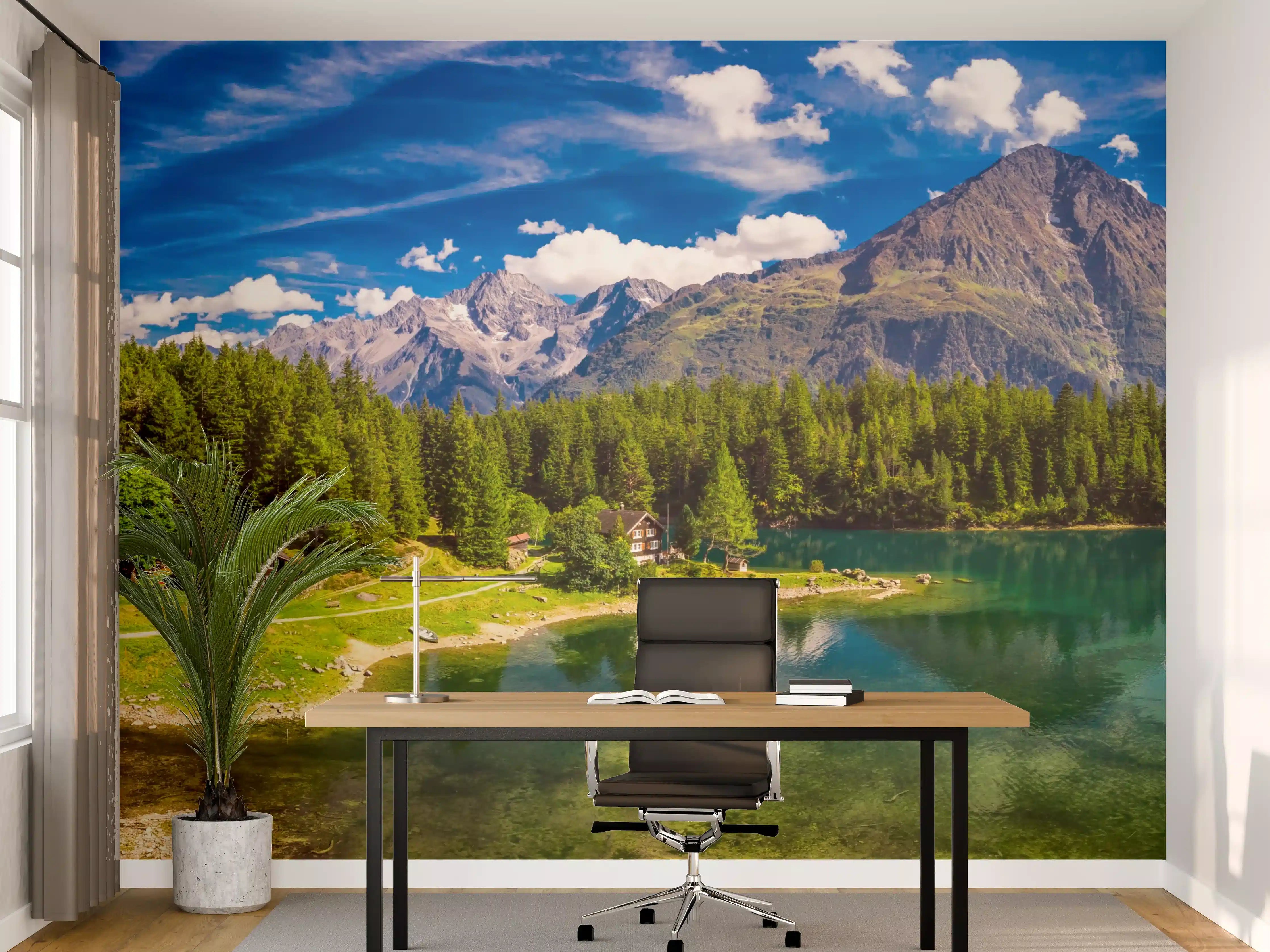 Büro Wandgestaltung - Arnisee mit Schweizer Alpen