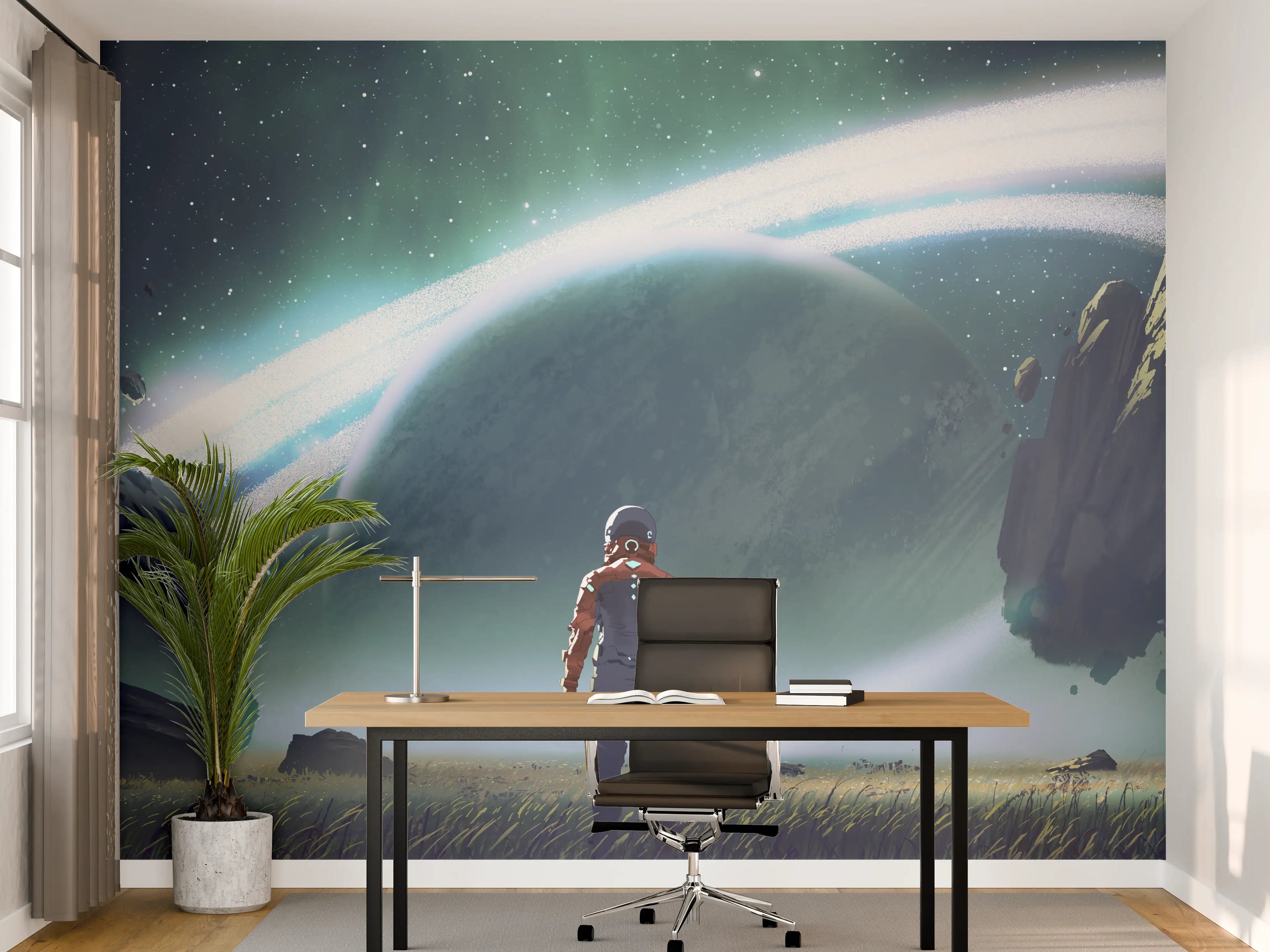 Büro Wandgestaltung - Astronaut Planeten-Erkundung
