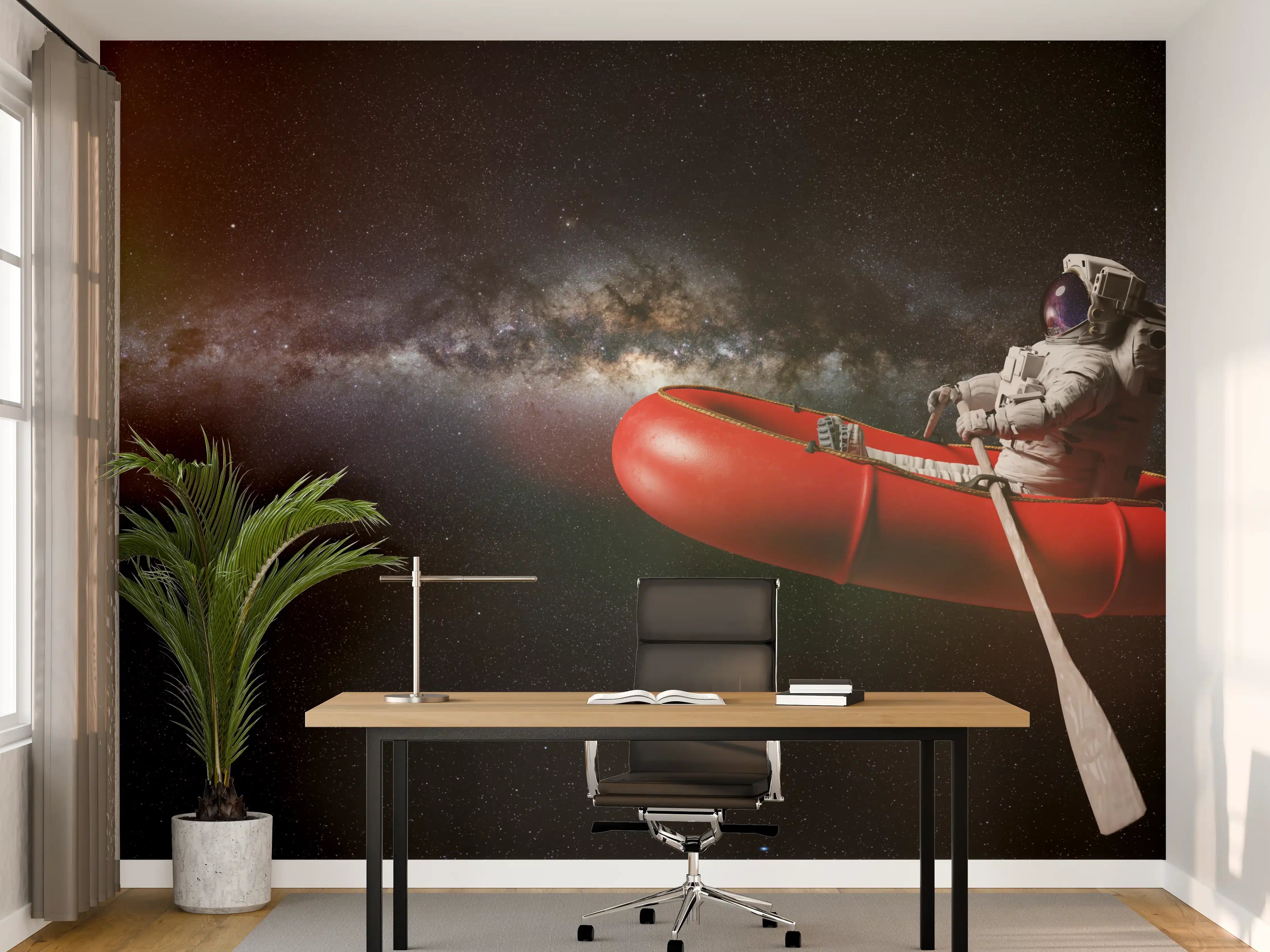 Büro Wandgestaltung - Astronaut in Space Schlauchboot