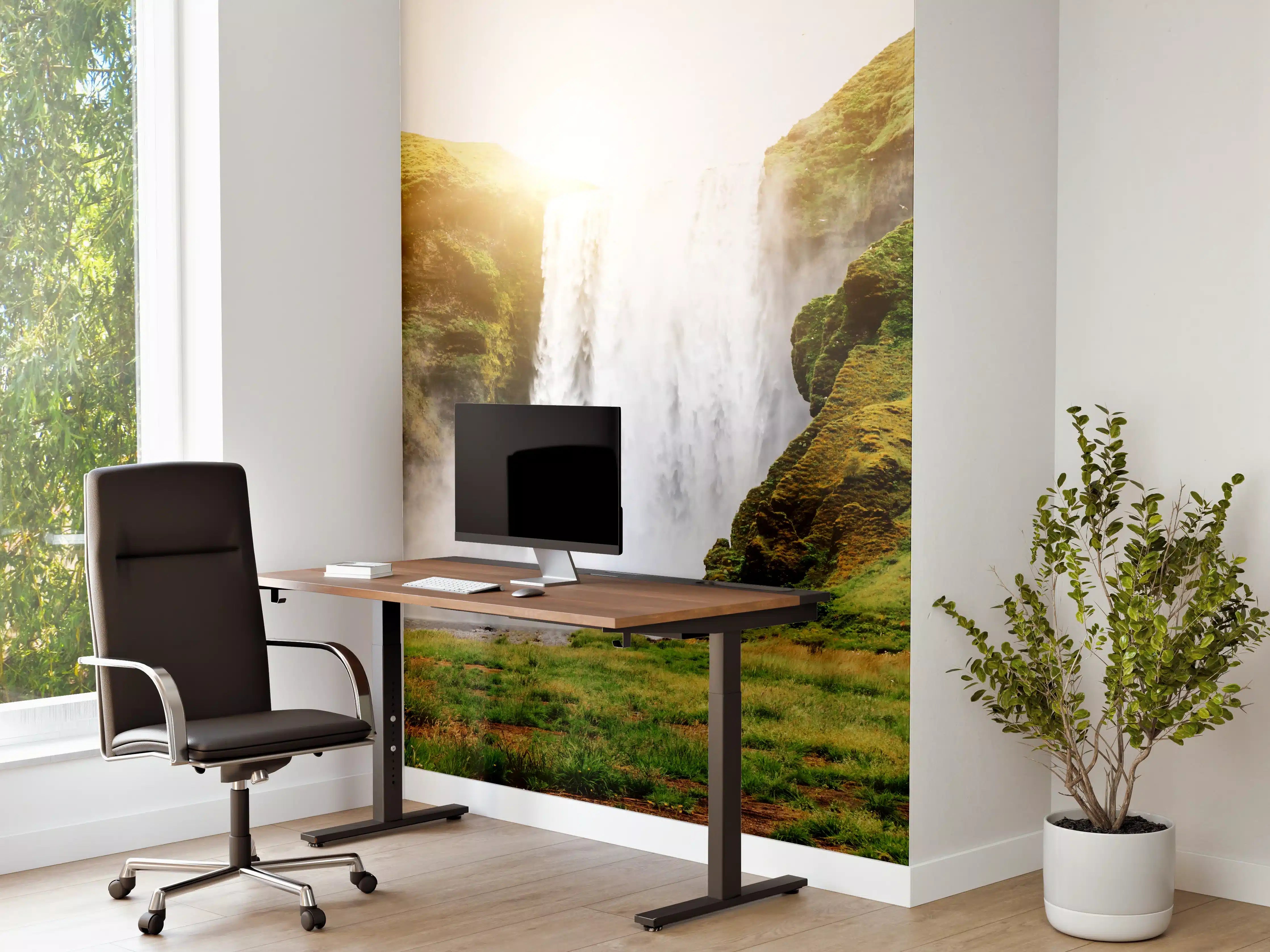 Büro Wandgestaltung - Atemberaubender Wasserfall in Island