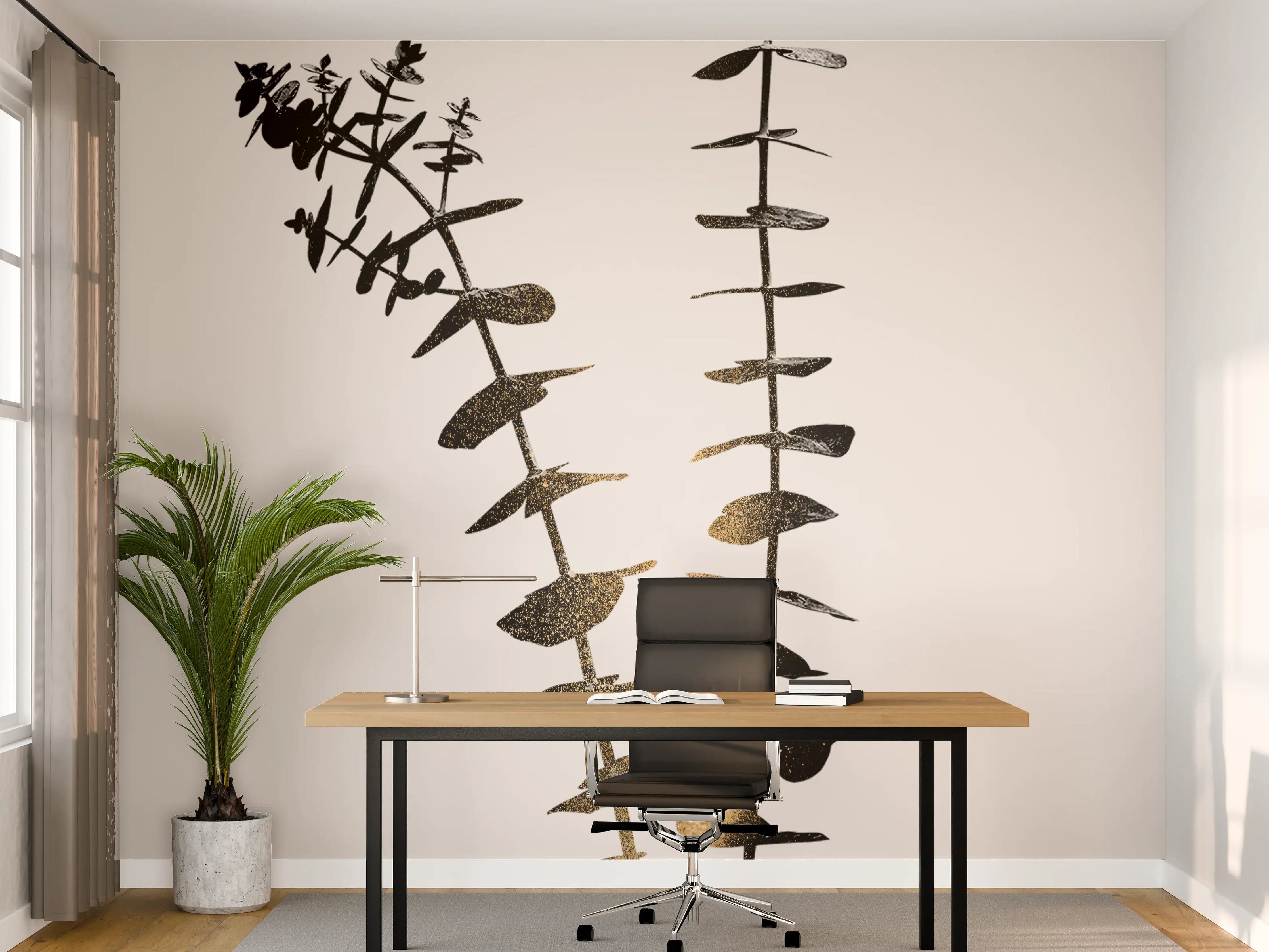 Büro Wandgestaltung - Aukalyptus Pflanze - Grafik