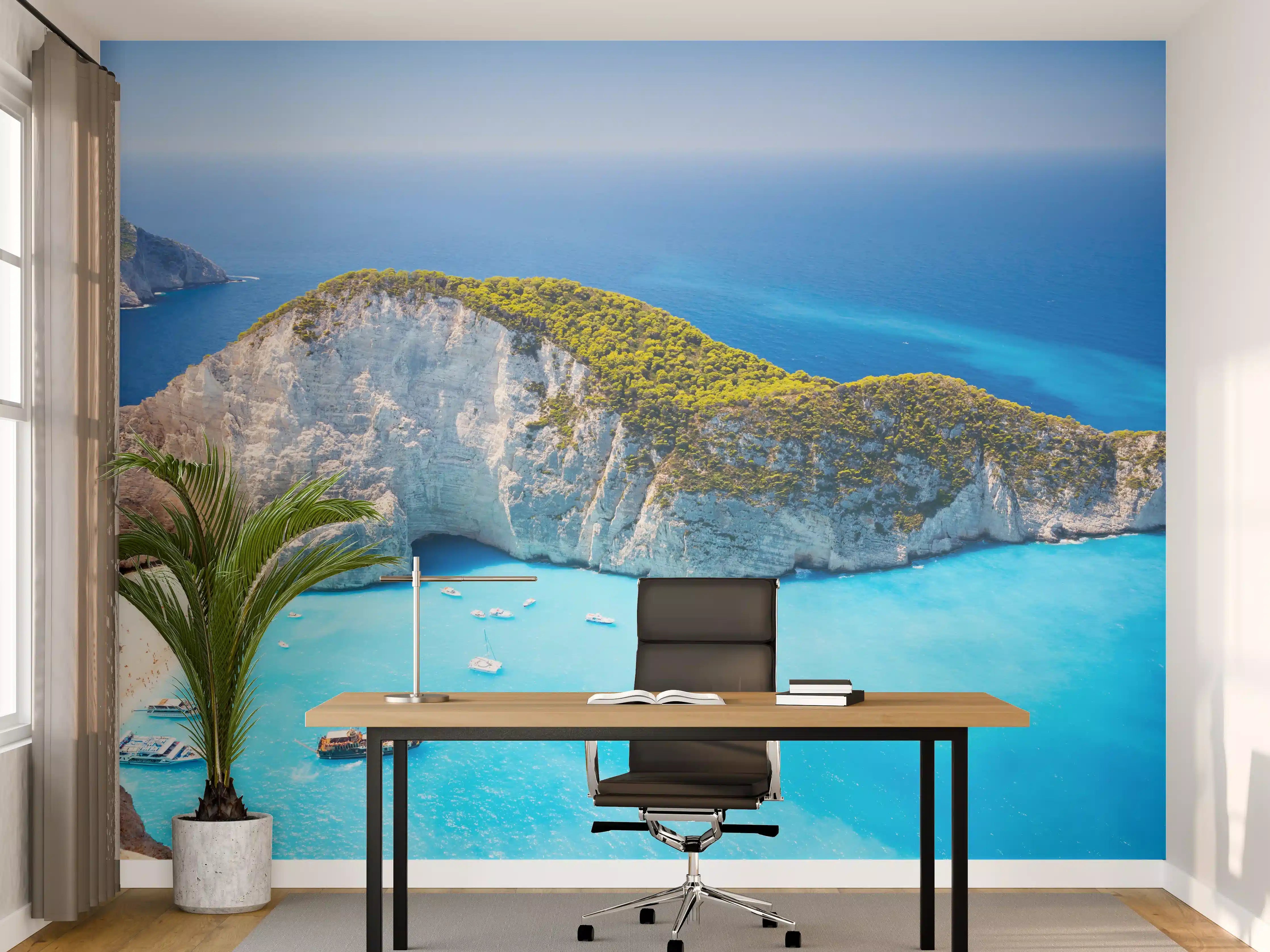 Büro Wandgestaltung - Ausblick auf Zakynthos Bucht