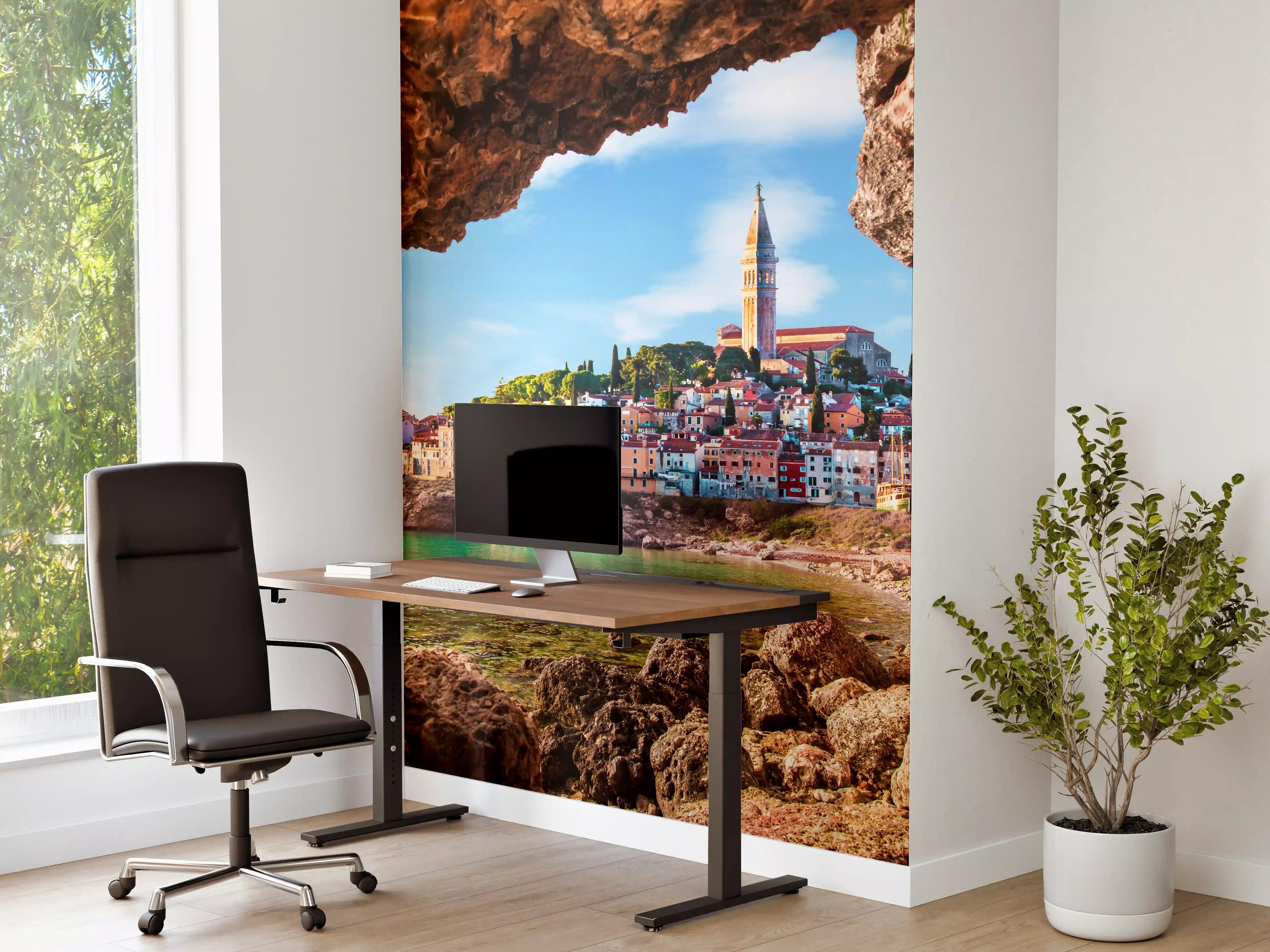 Büro Wandgestaltung - Außergewöhnlicher Blick auf alte Uhr in Piran