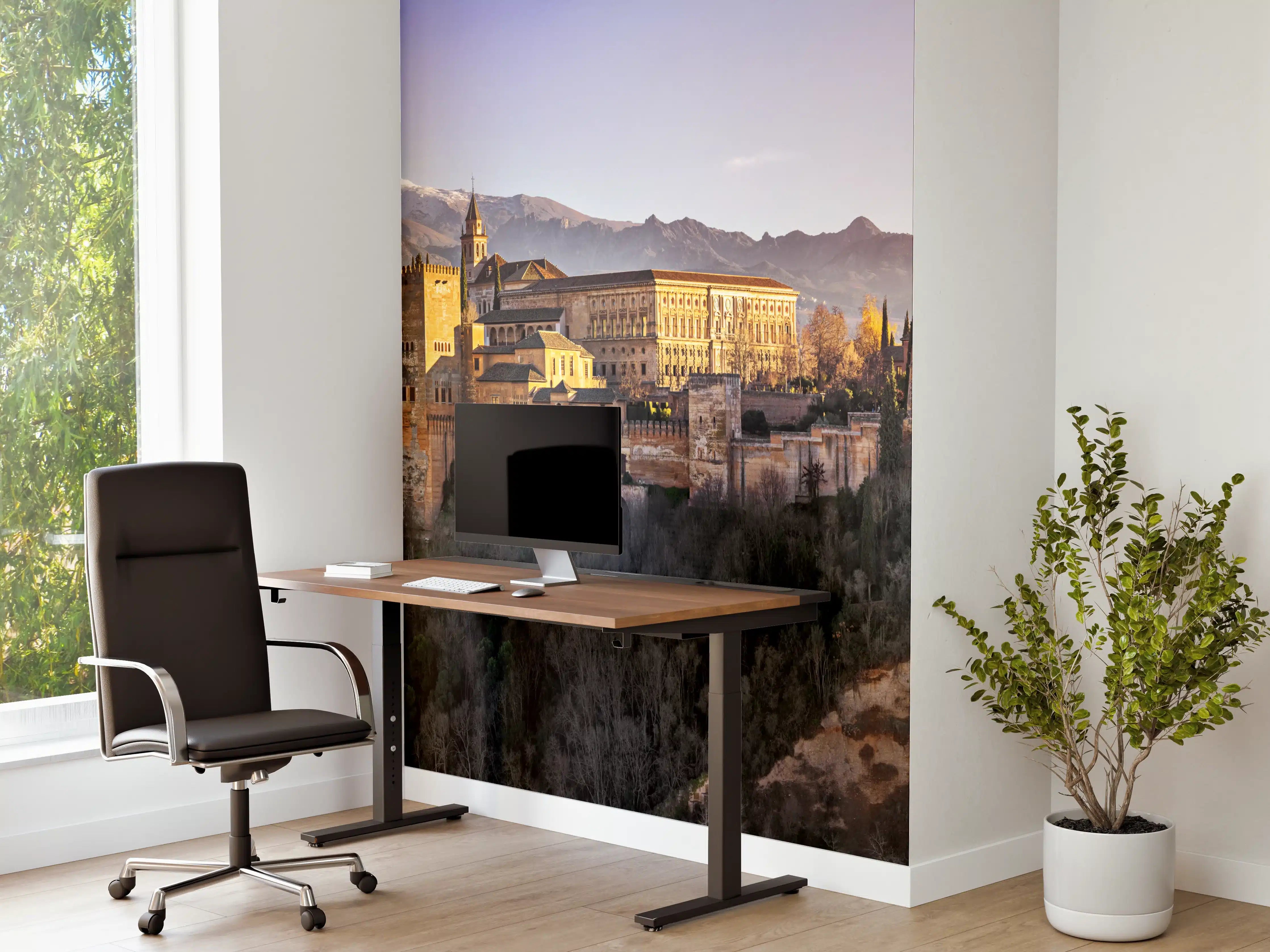 Büro Wandgestaltung - Aussicht auf Alhambra mit Comares-Turm