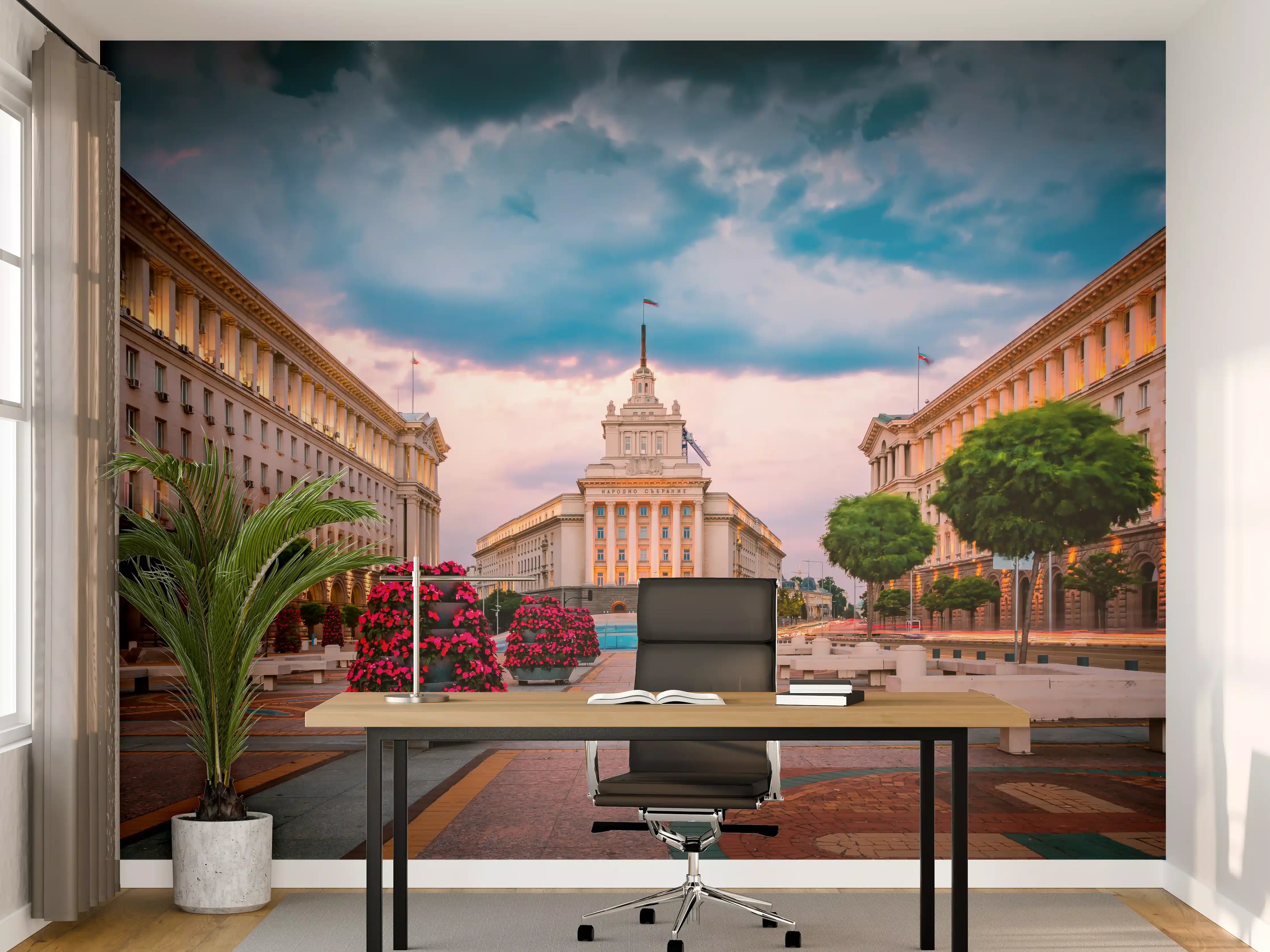 Büro Wandgestaltung - Aussicht auf das Stadtzentrum von Sofia