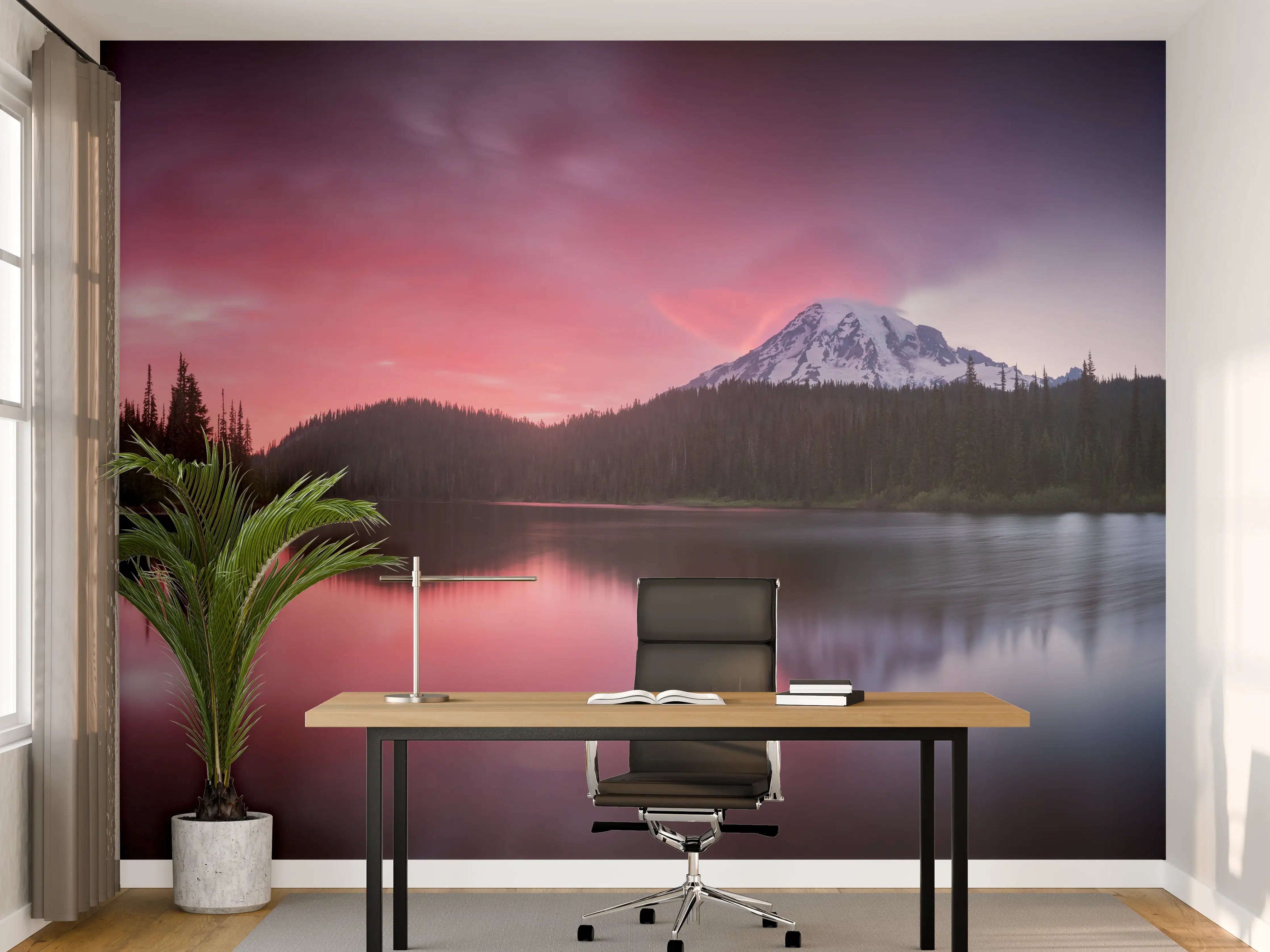 Büro Wandgestaltung - Aussicht auf den Mount Rainier