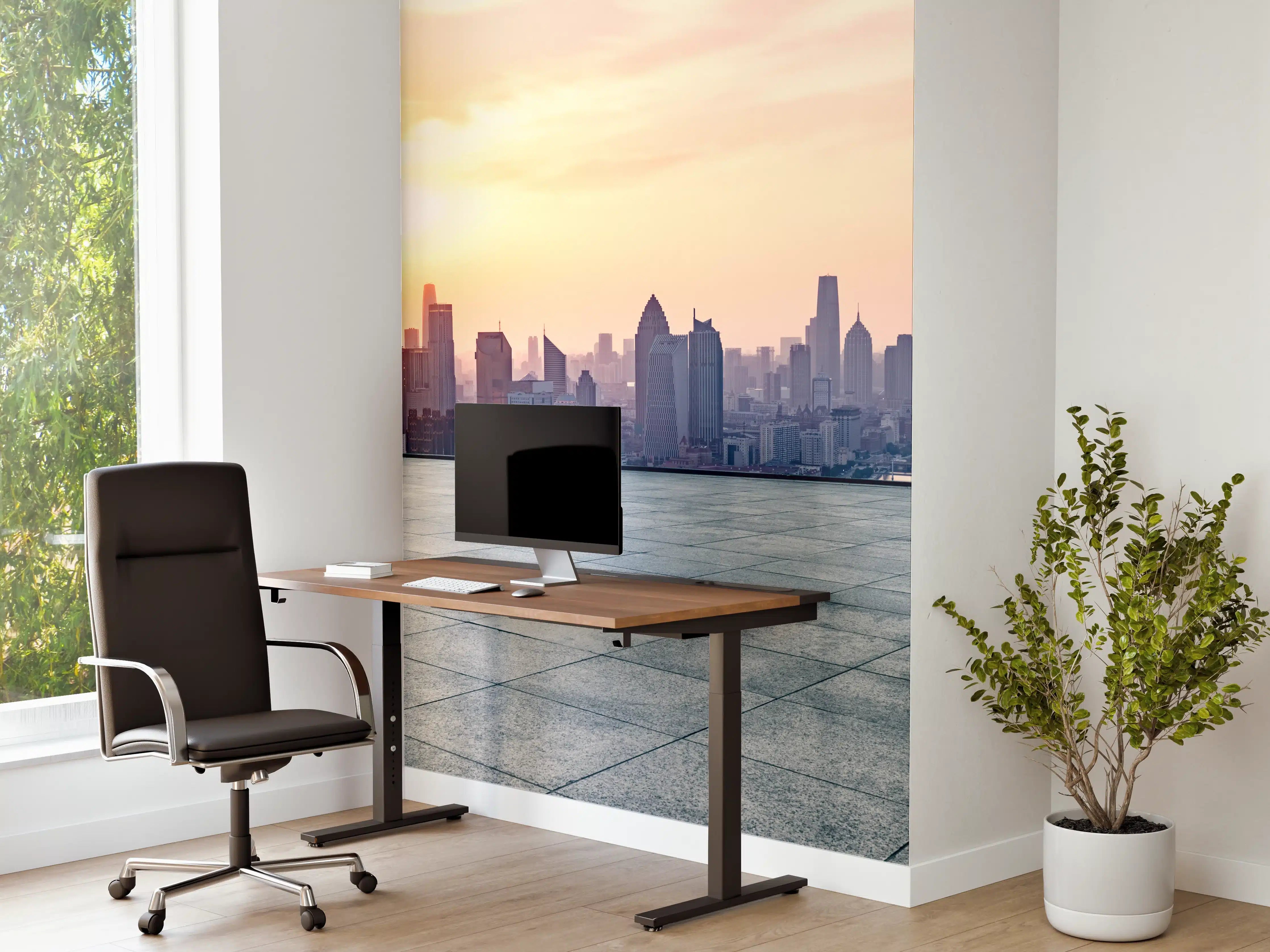 Büro Wandgestaltung - Aussicht auf die Skyline von Tianjin